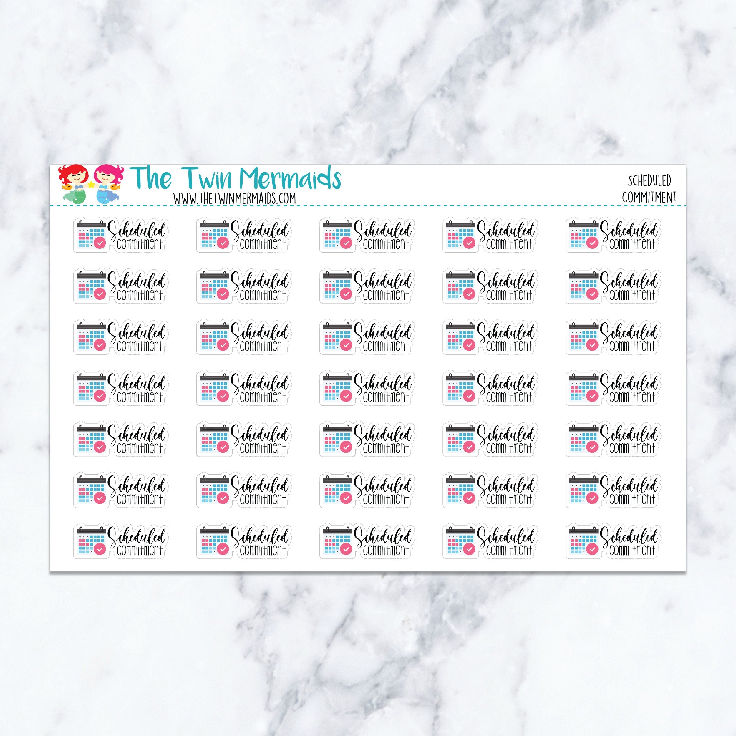 Scheduled Commitment Planner Stickers