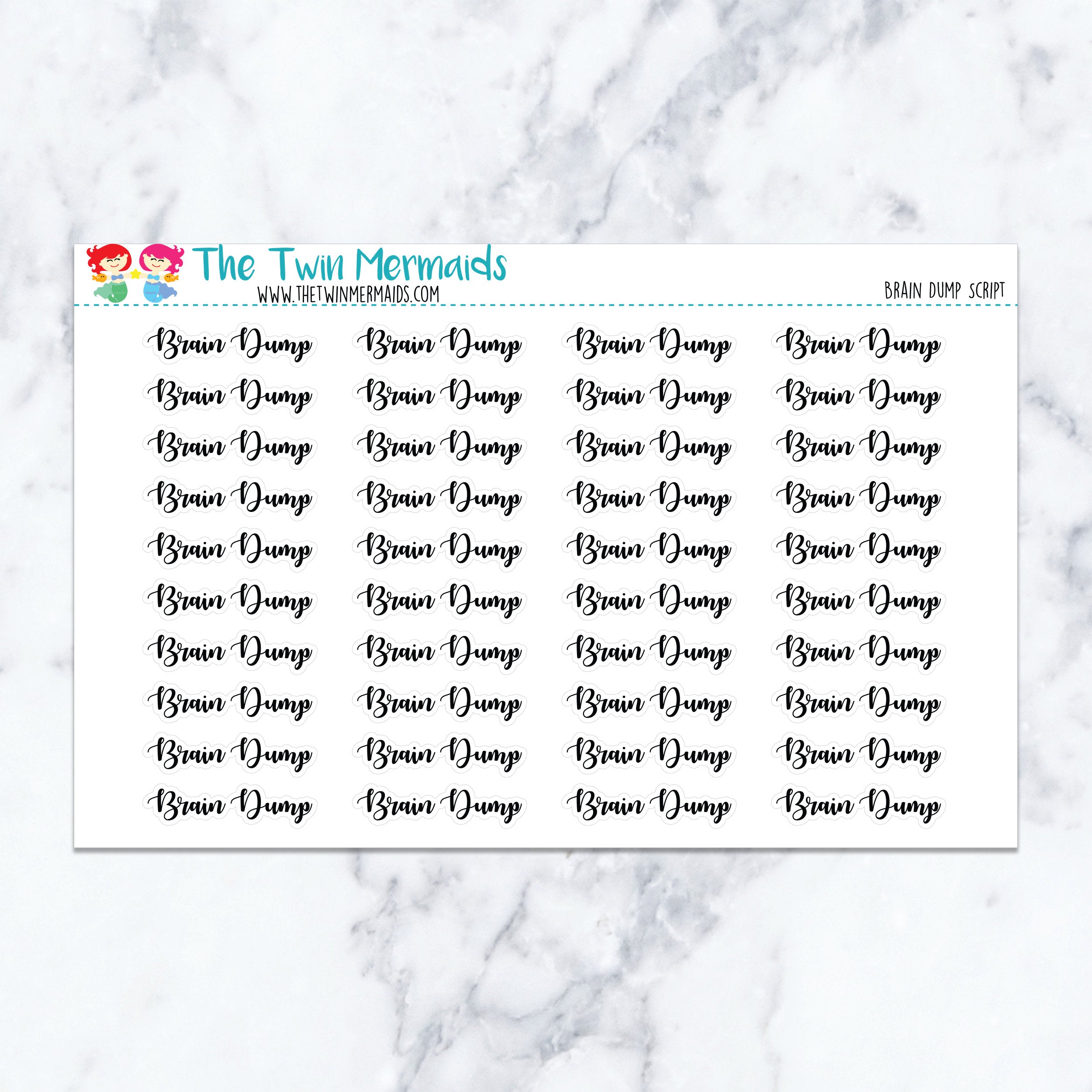Brain Dump Script Planner Stickers