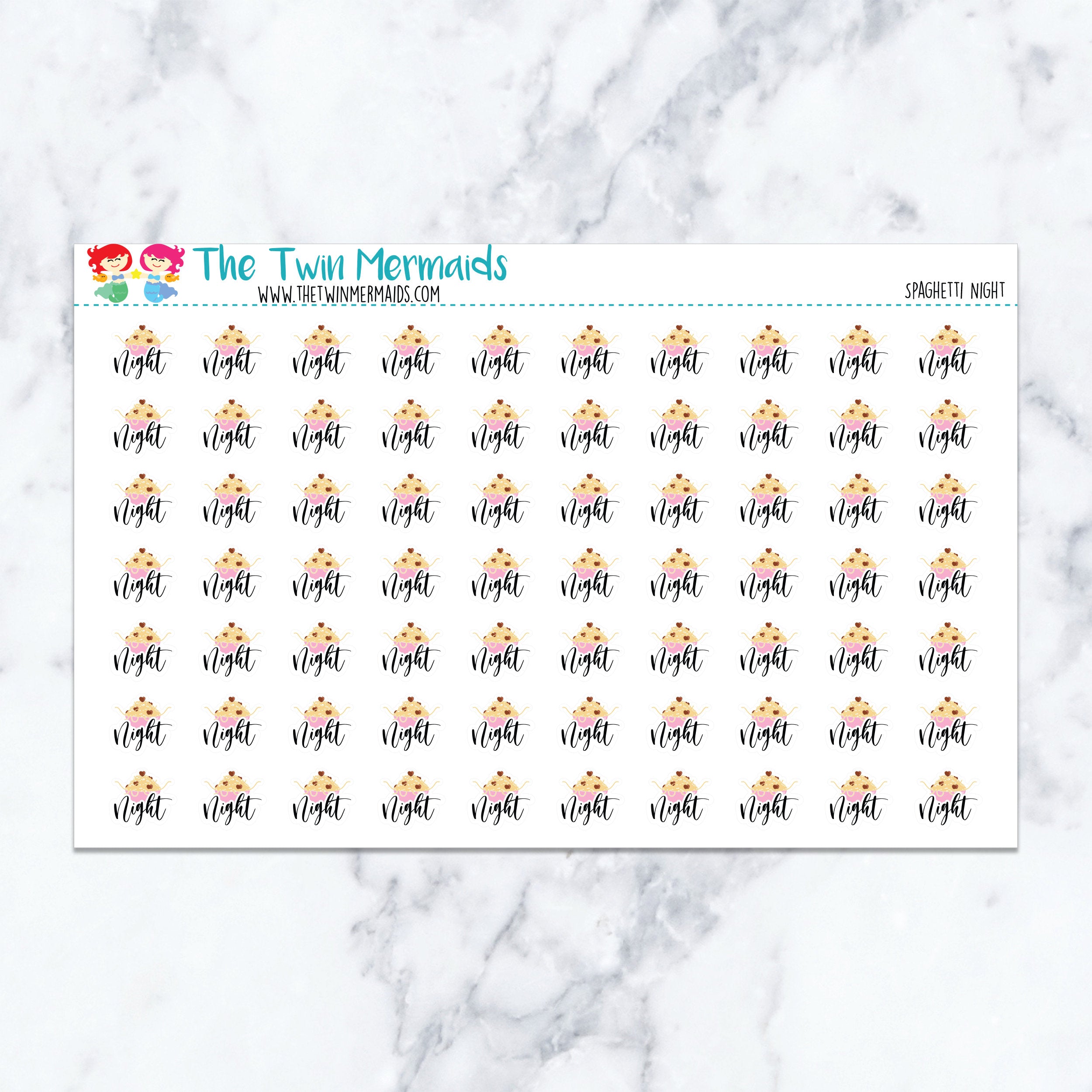 Spaghetti Night Planner Stickers