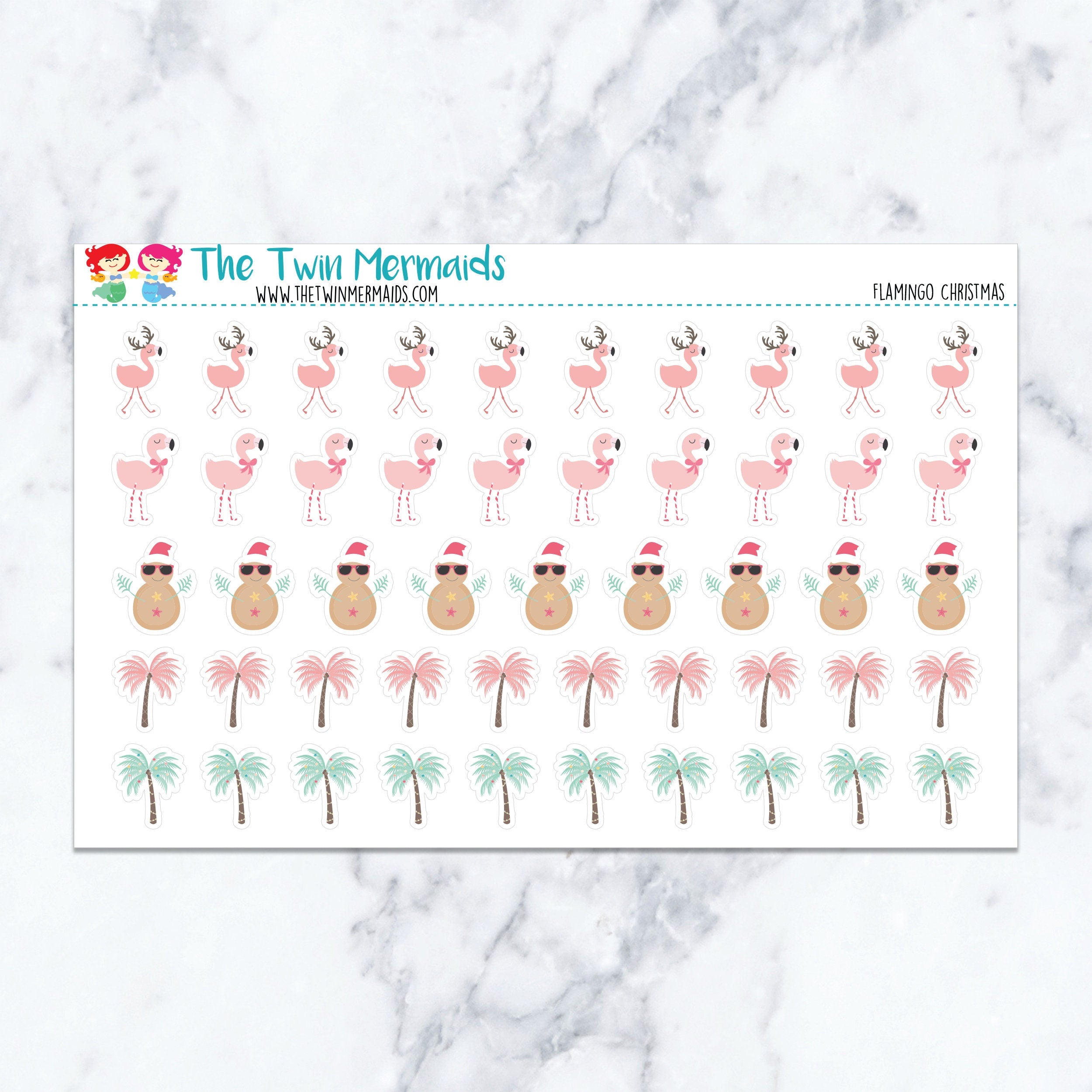 Flamingo Christmas Planner Stickers