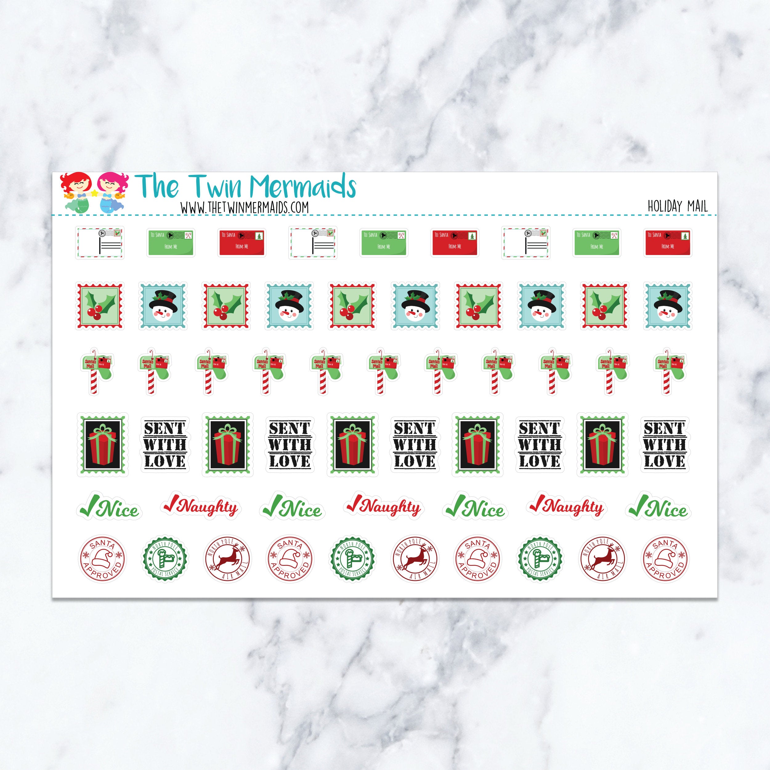 Holiday Mail Planner Stickers