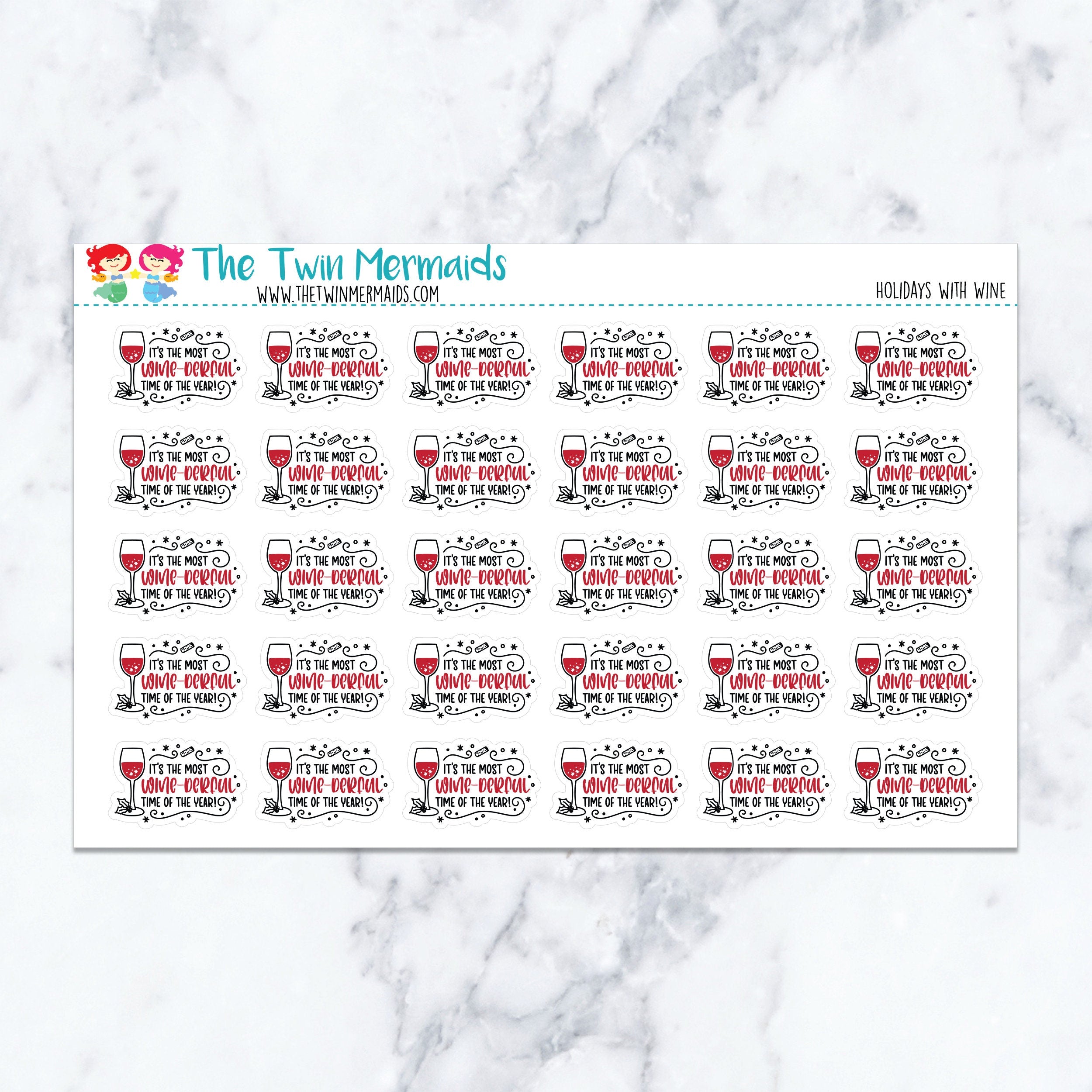 Holidays with Wine Planner Stickers