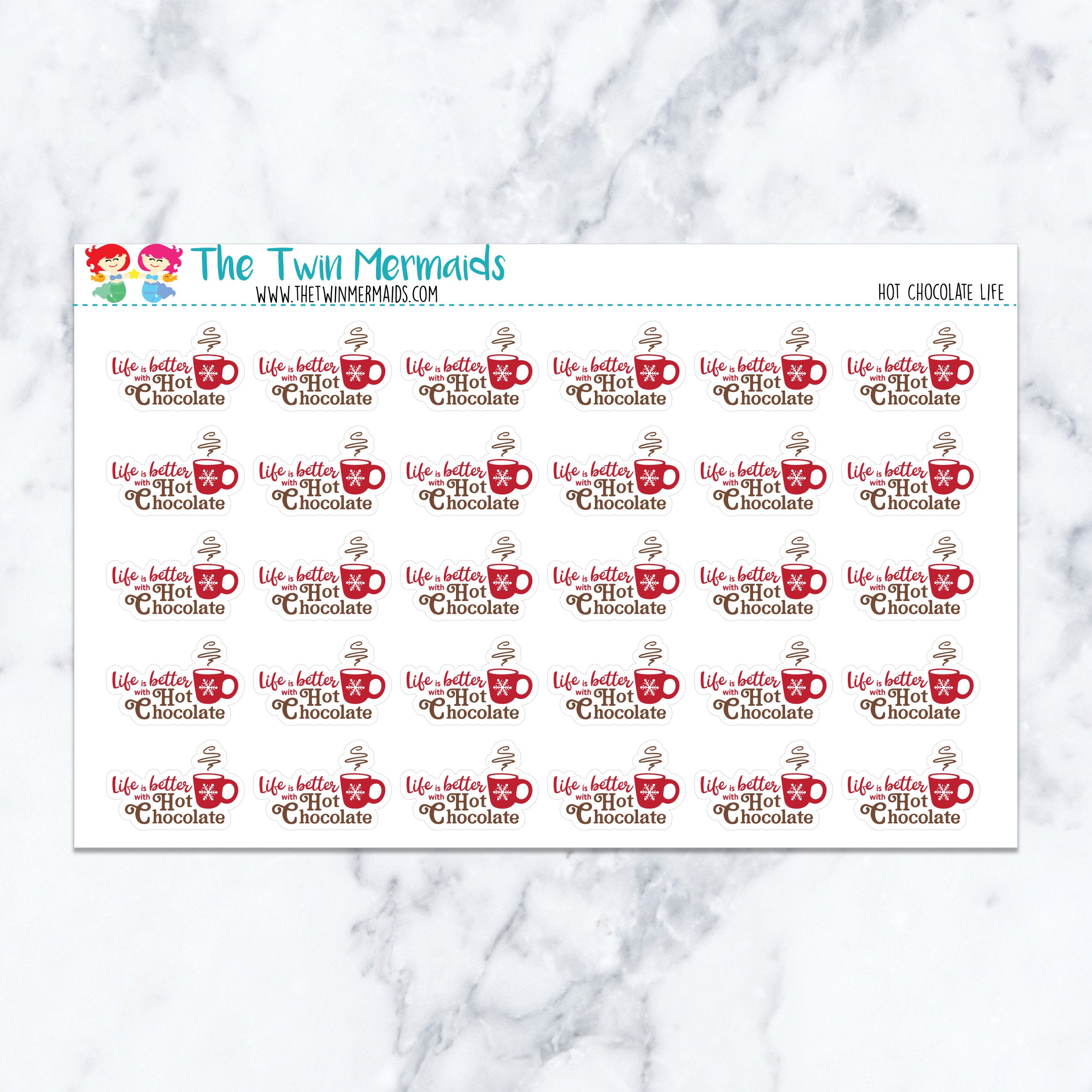 Hot Chocolate Life Planner Stickers