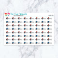 Curling Match planner stickers. Kiss-cut sticker sheet for planners, bullet journals, and scrapbooking.
