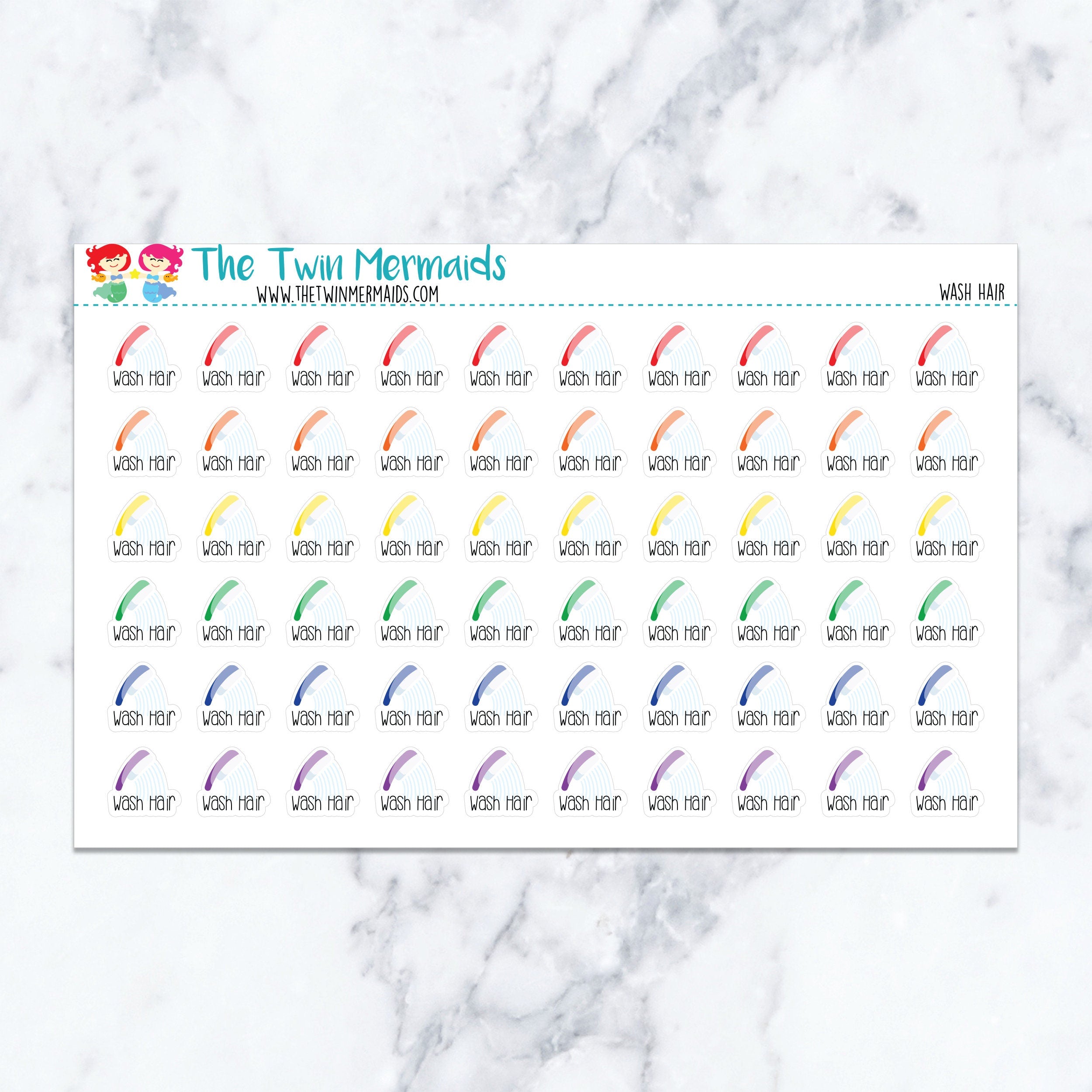 Wash Hair Planner Stickers