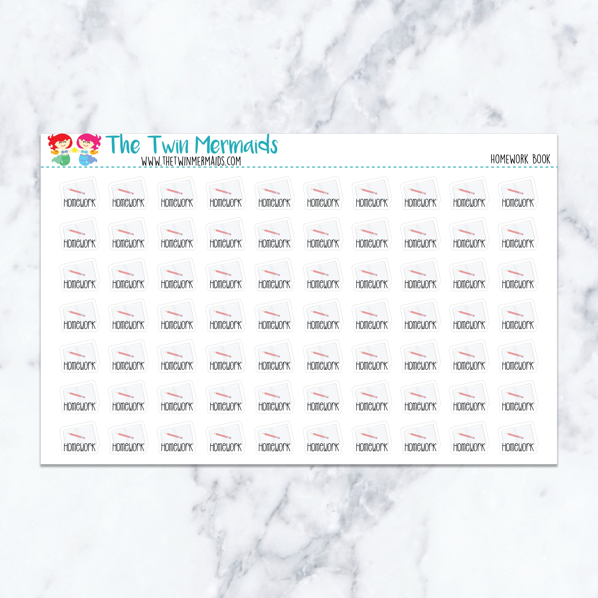 Homework Book Planner Stickers