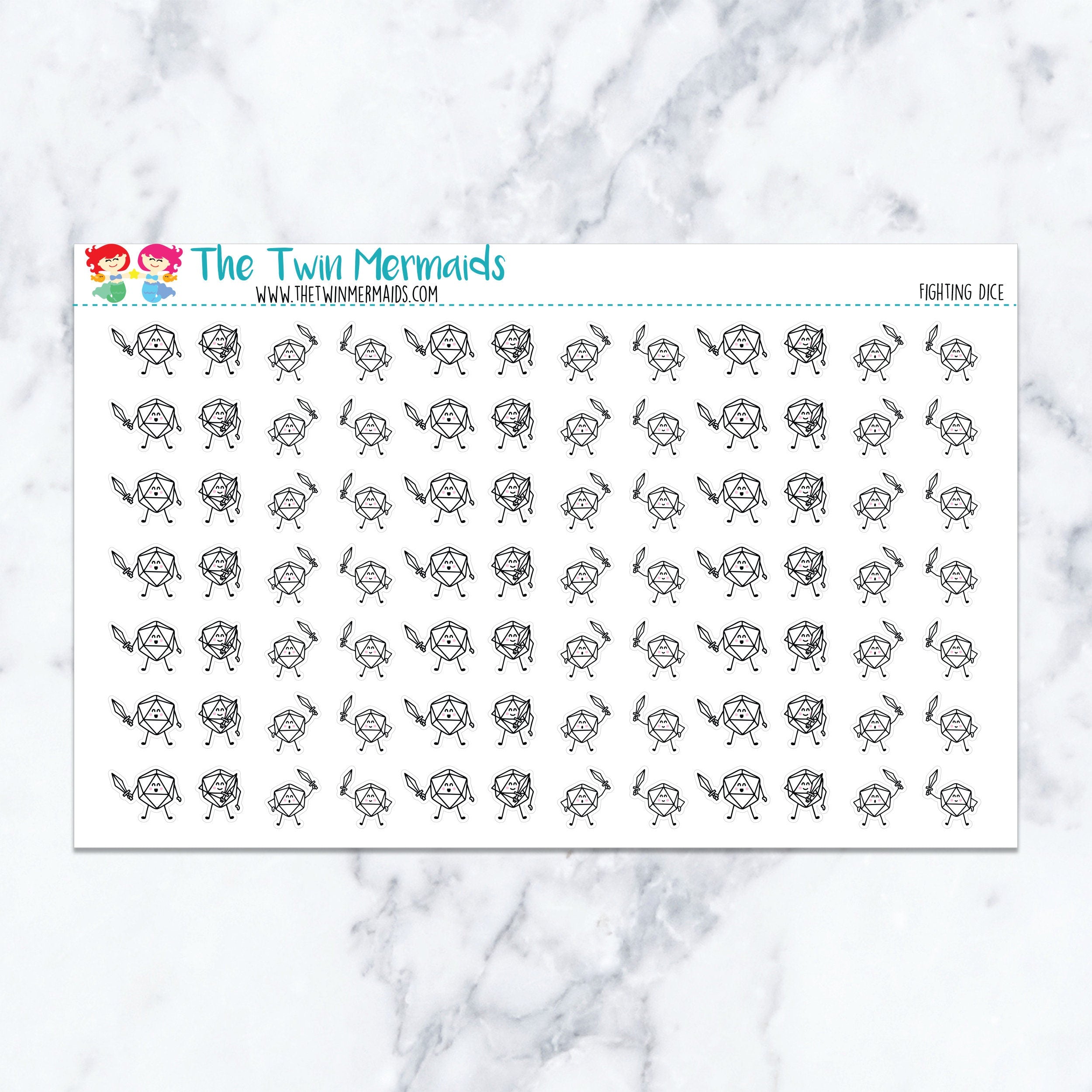 Fighting Dice Planner Stickers