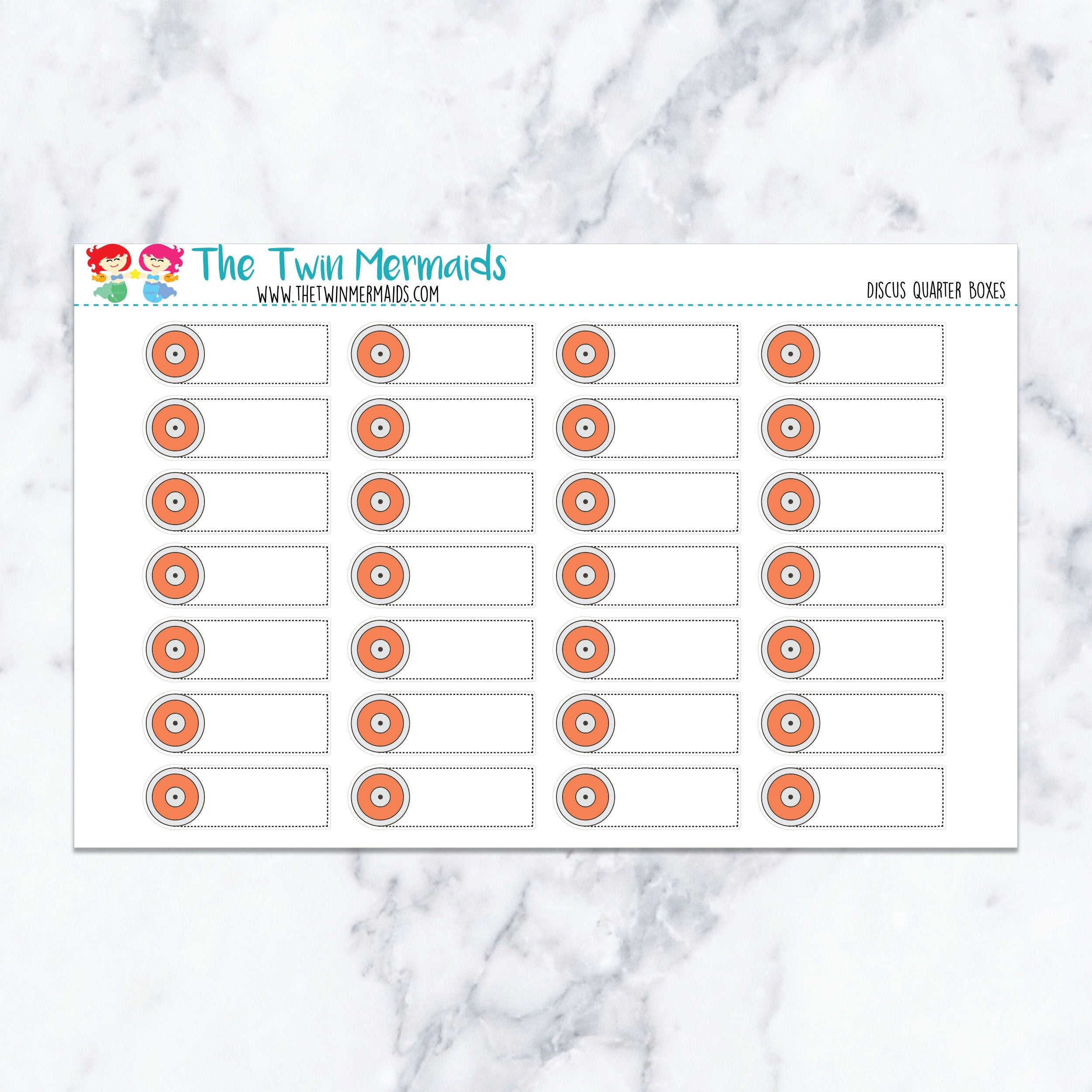 Discus Quarter Boxes Planner Stickers