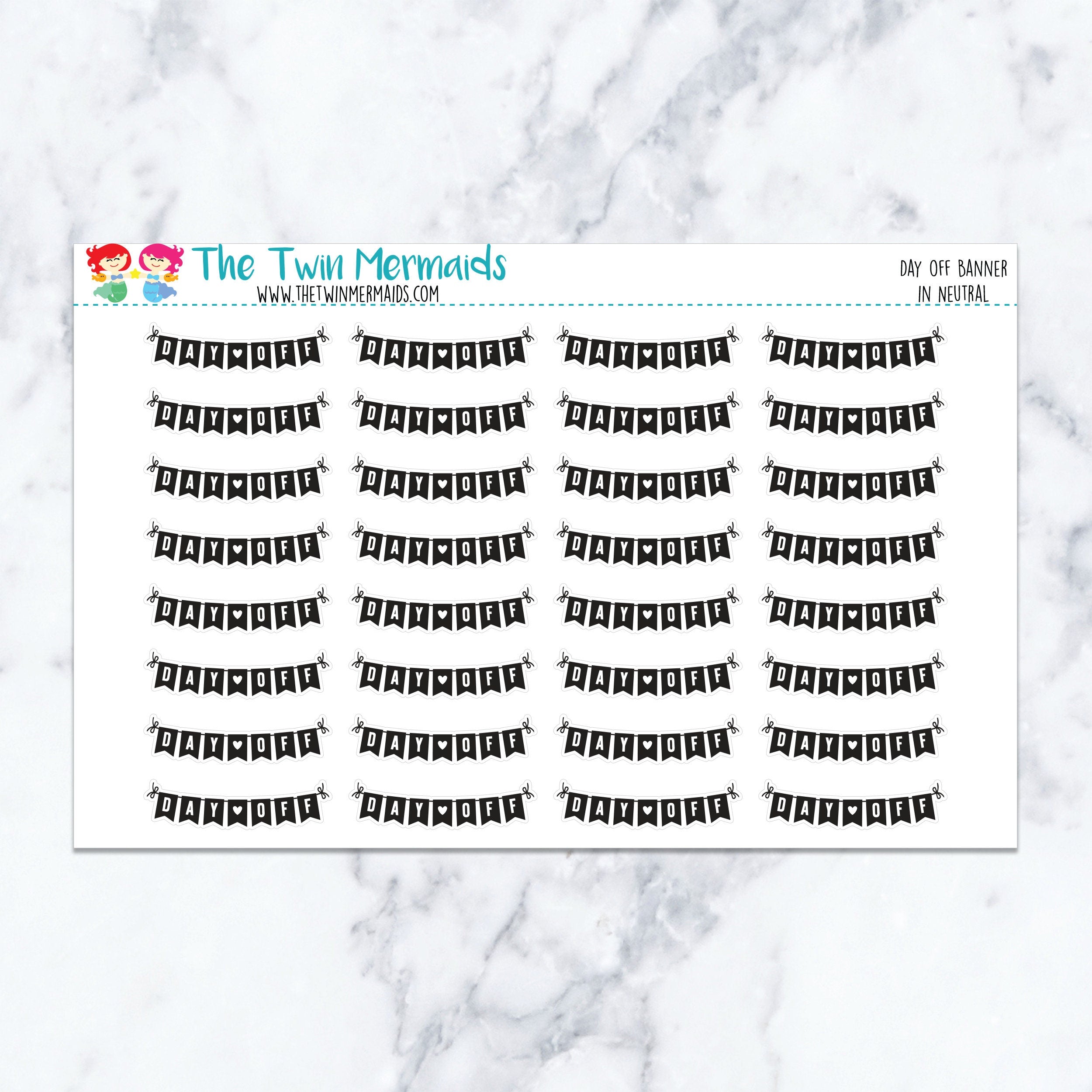 Day Off Banner in Neutral Planner Stickers
