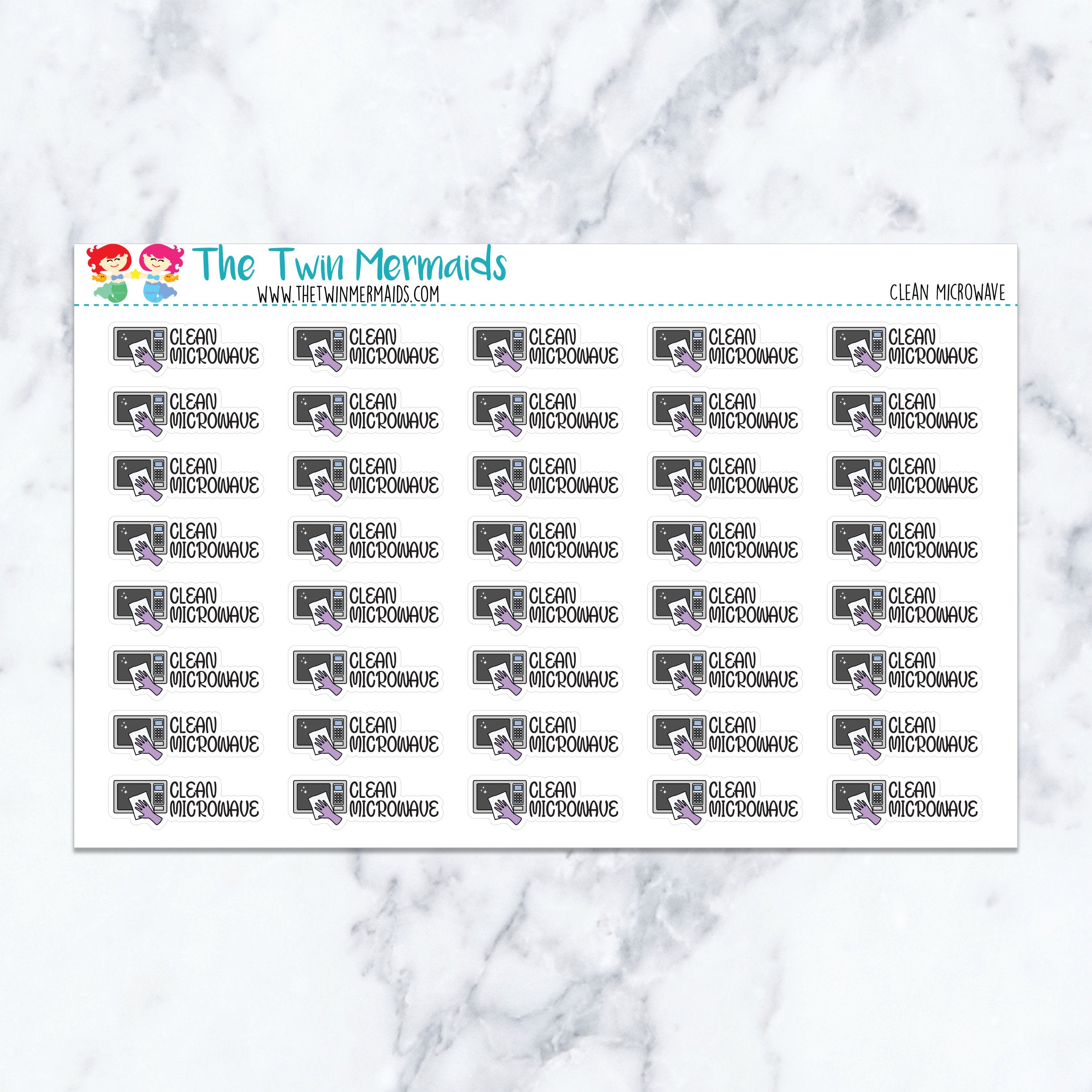 Clean Microwave Planner Stickers