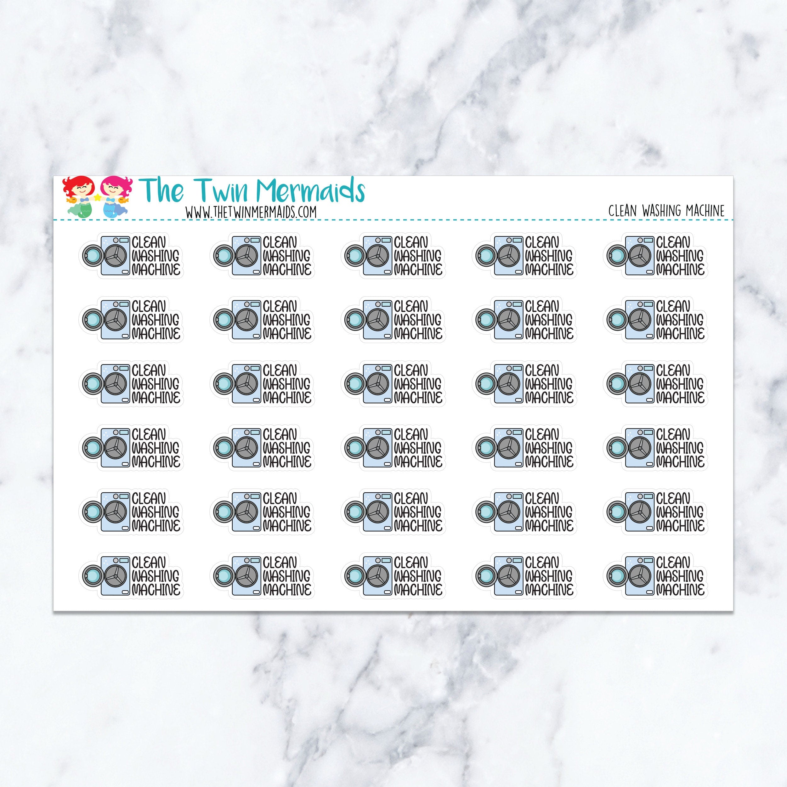 Clean Washing Machine Planner Stickers