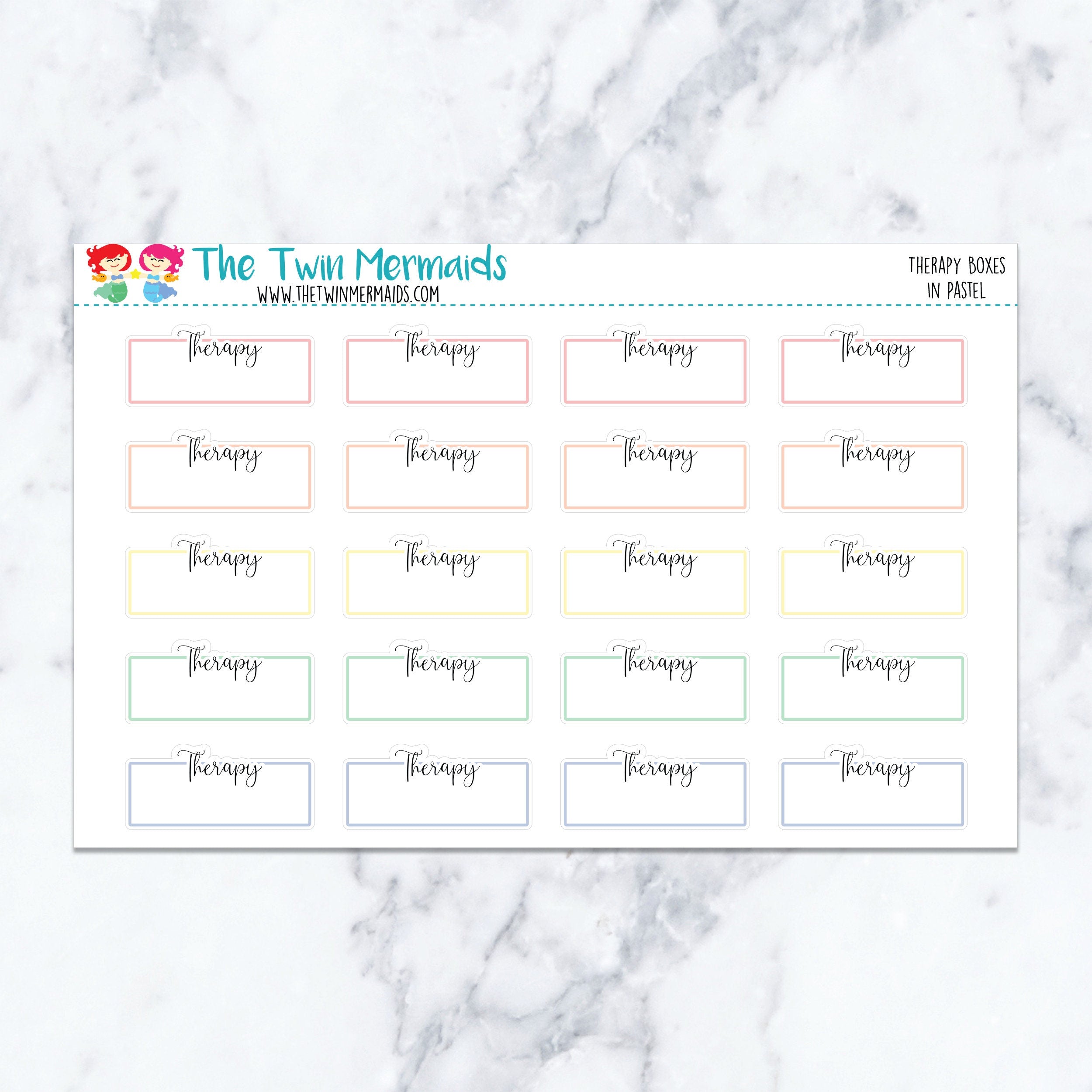 Therapy Boxes in Pastel Planner Stickers