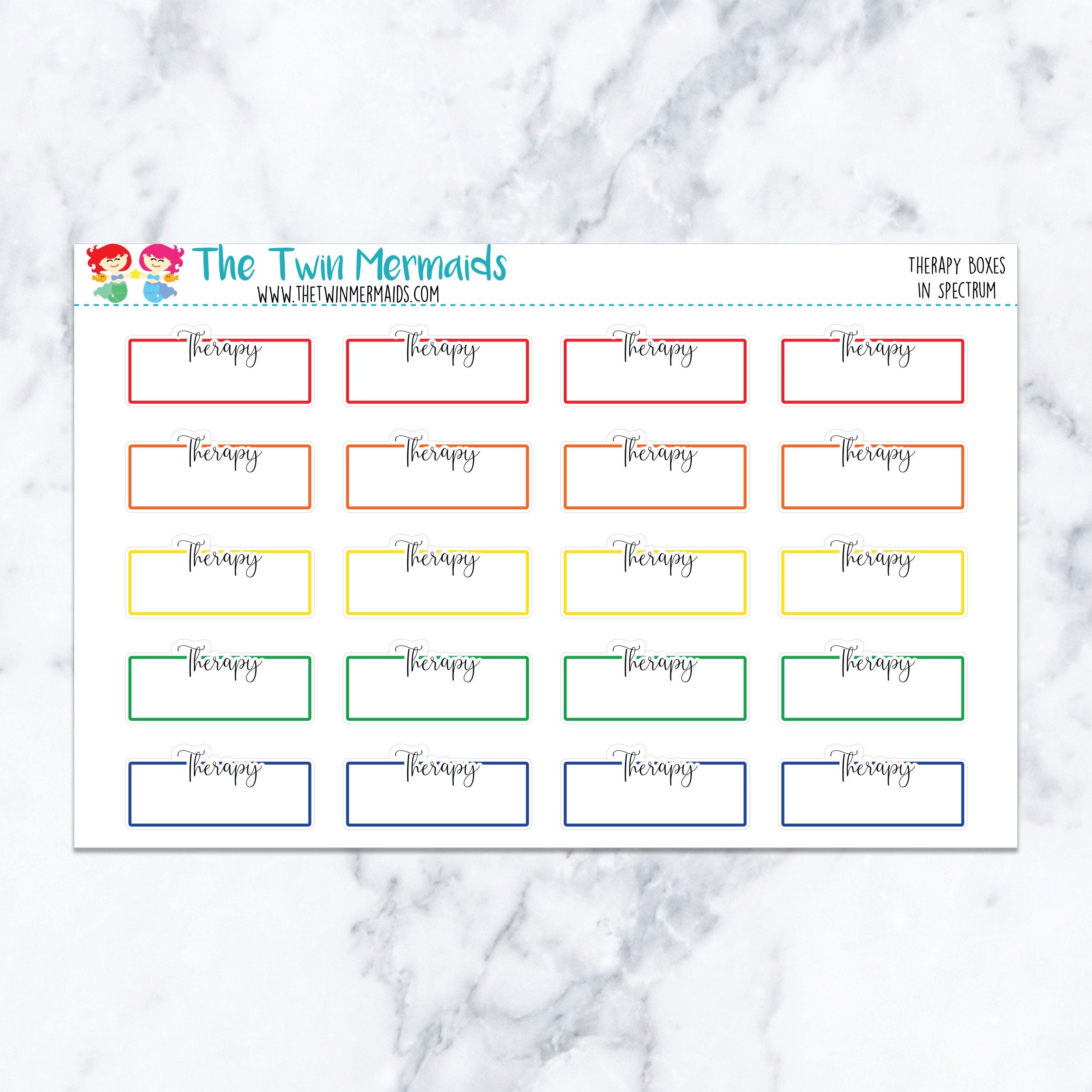 Therapy Boxes in Spectrum Planner Stickers