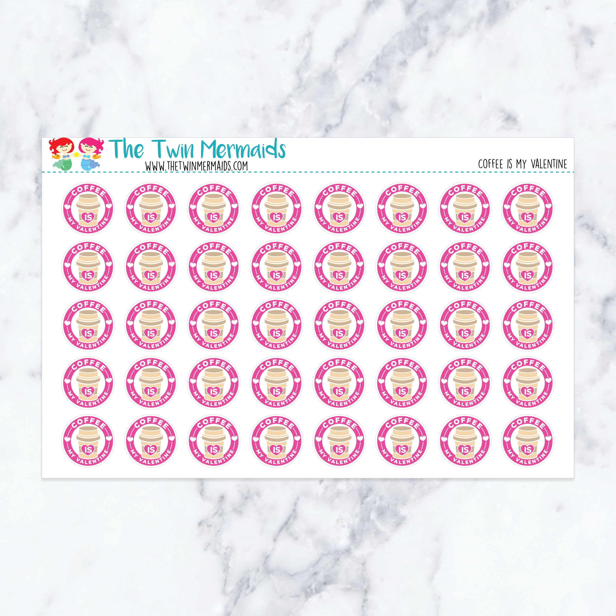 Coffee is My Valentine Planner Stickers