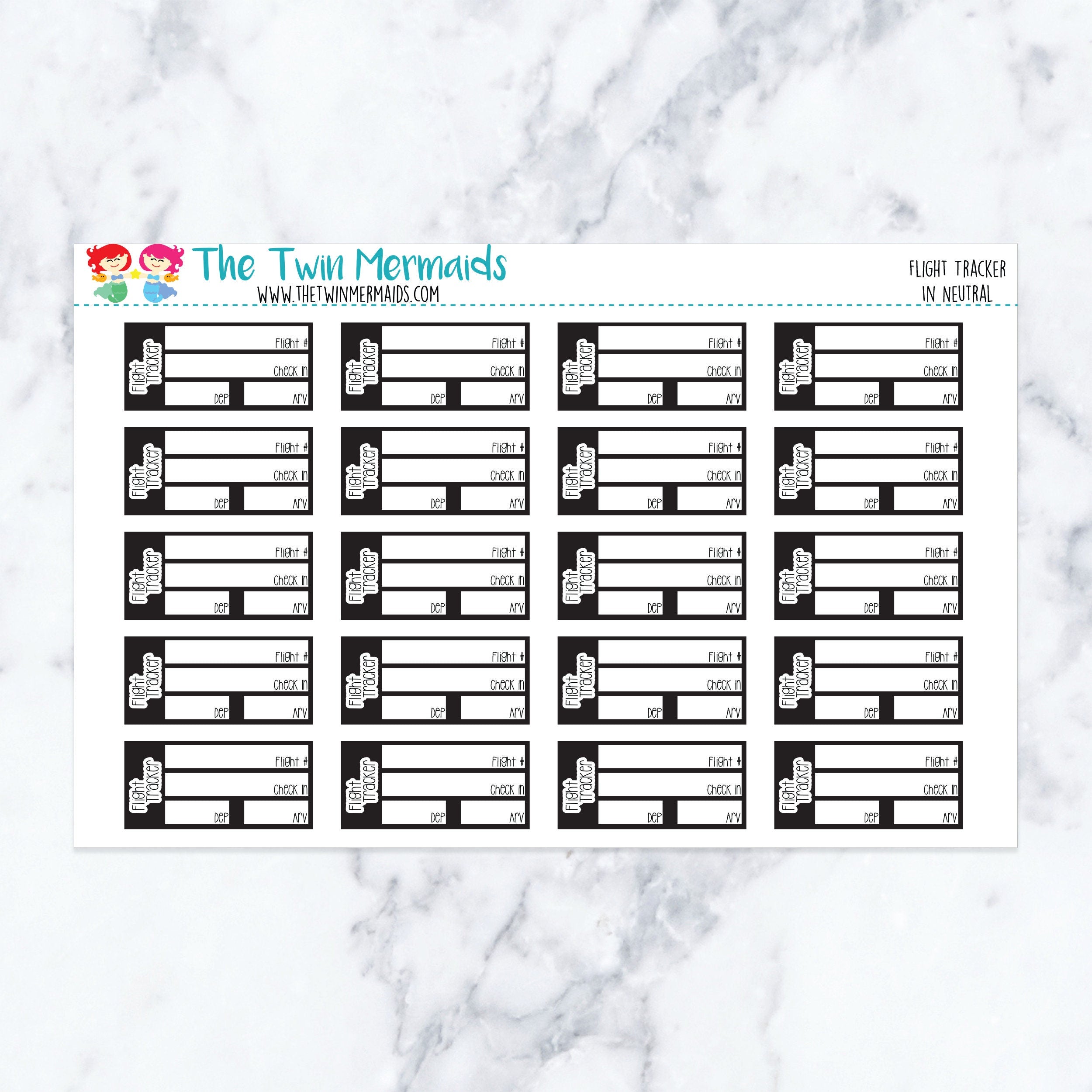 Flight Tracker in Neutral Planner Stickers