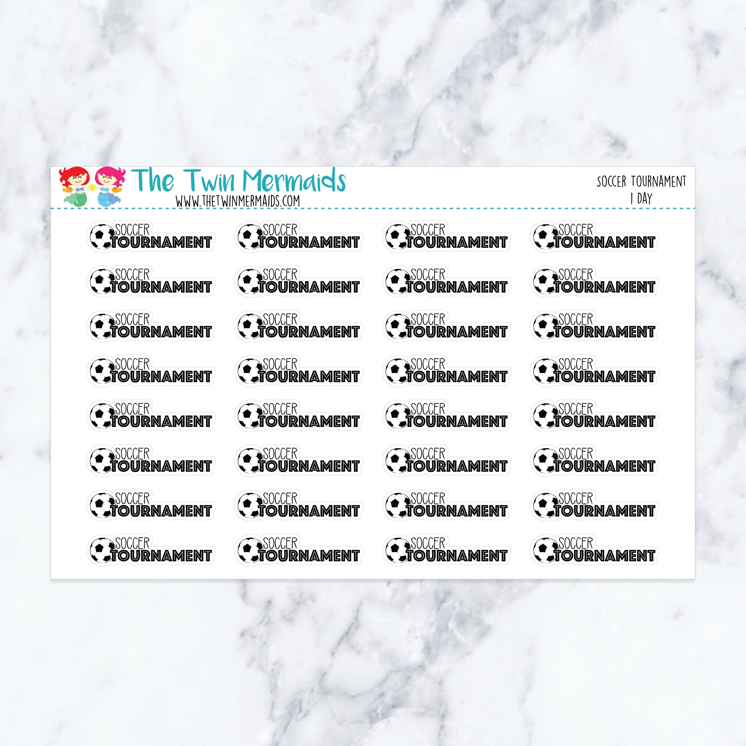 Soccer Tournament (1 Day) Planner Stickers