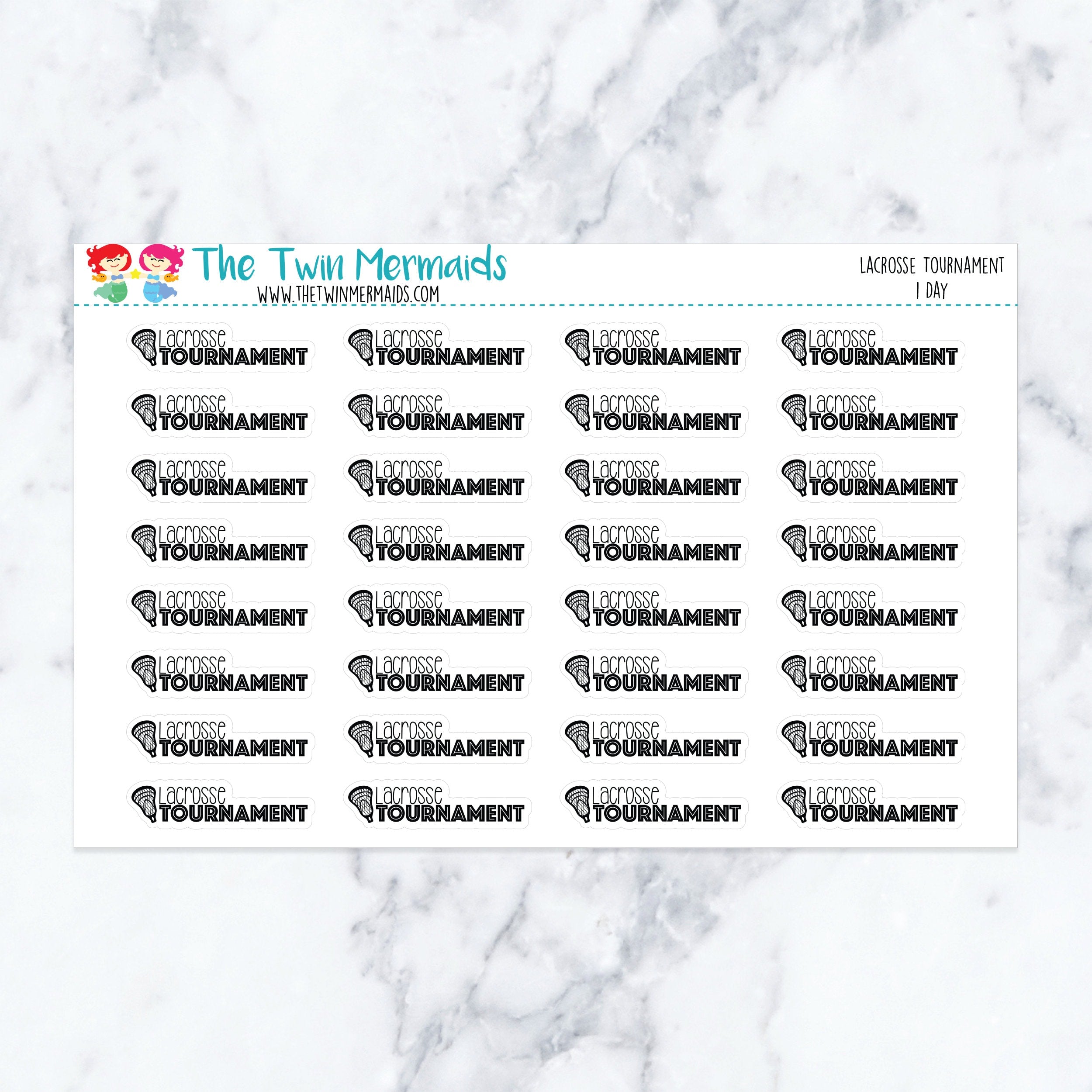 Lacrosse Tournament (1 Day) Planner Stickers