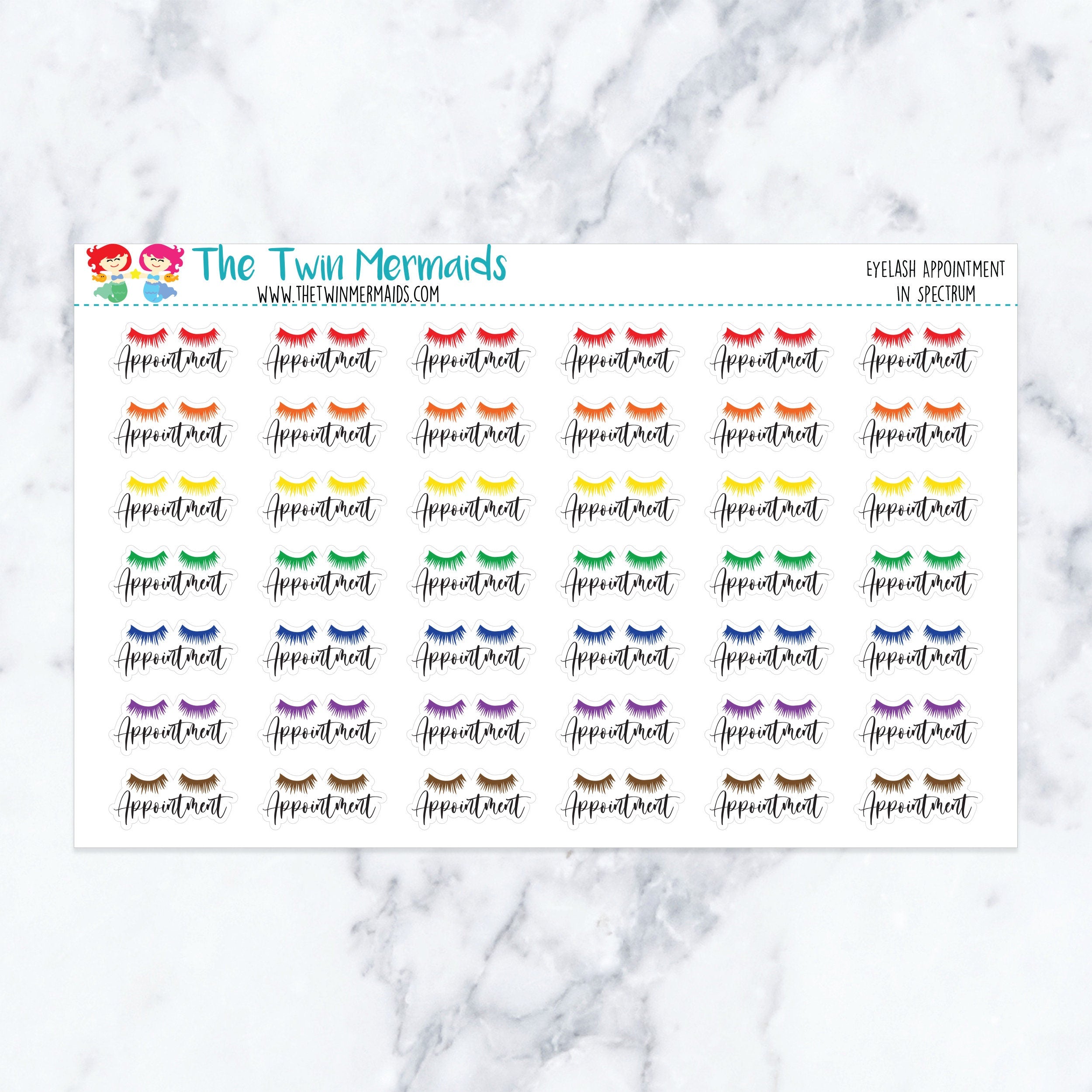 Eyelash Appointment in Spectrum Planner Stickers