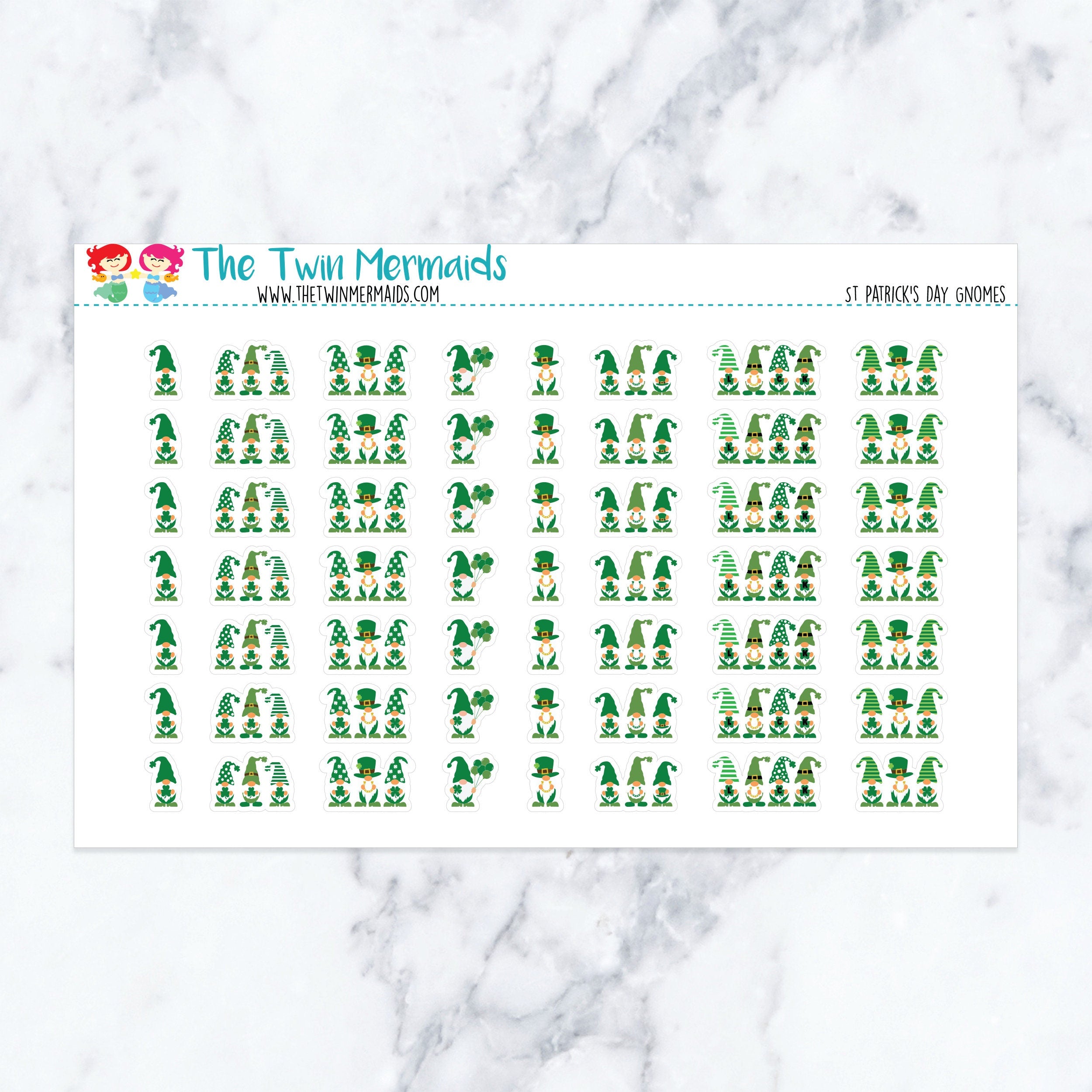 St Patrick's Day Gnomes Planner Stickers