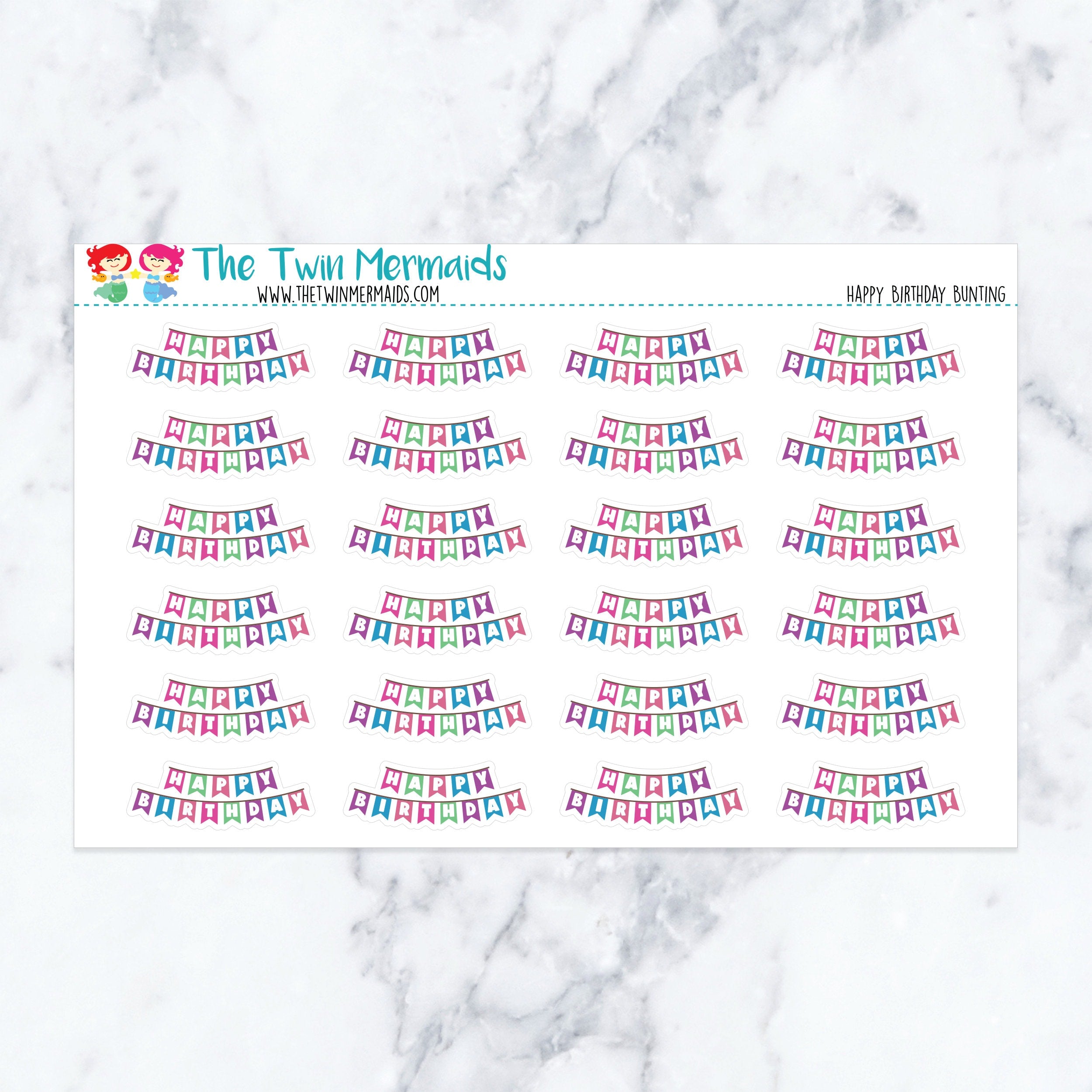 Happy Birthday Bunting Planner Stickers