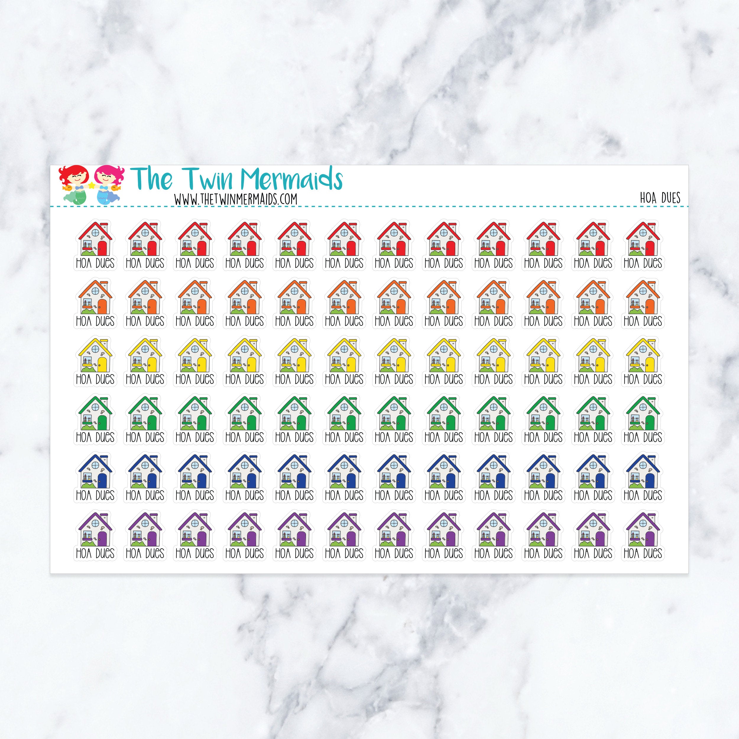 HOA Dues Planner Stickers