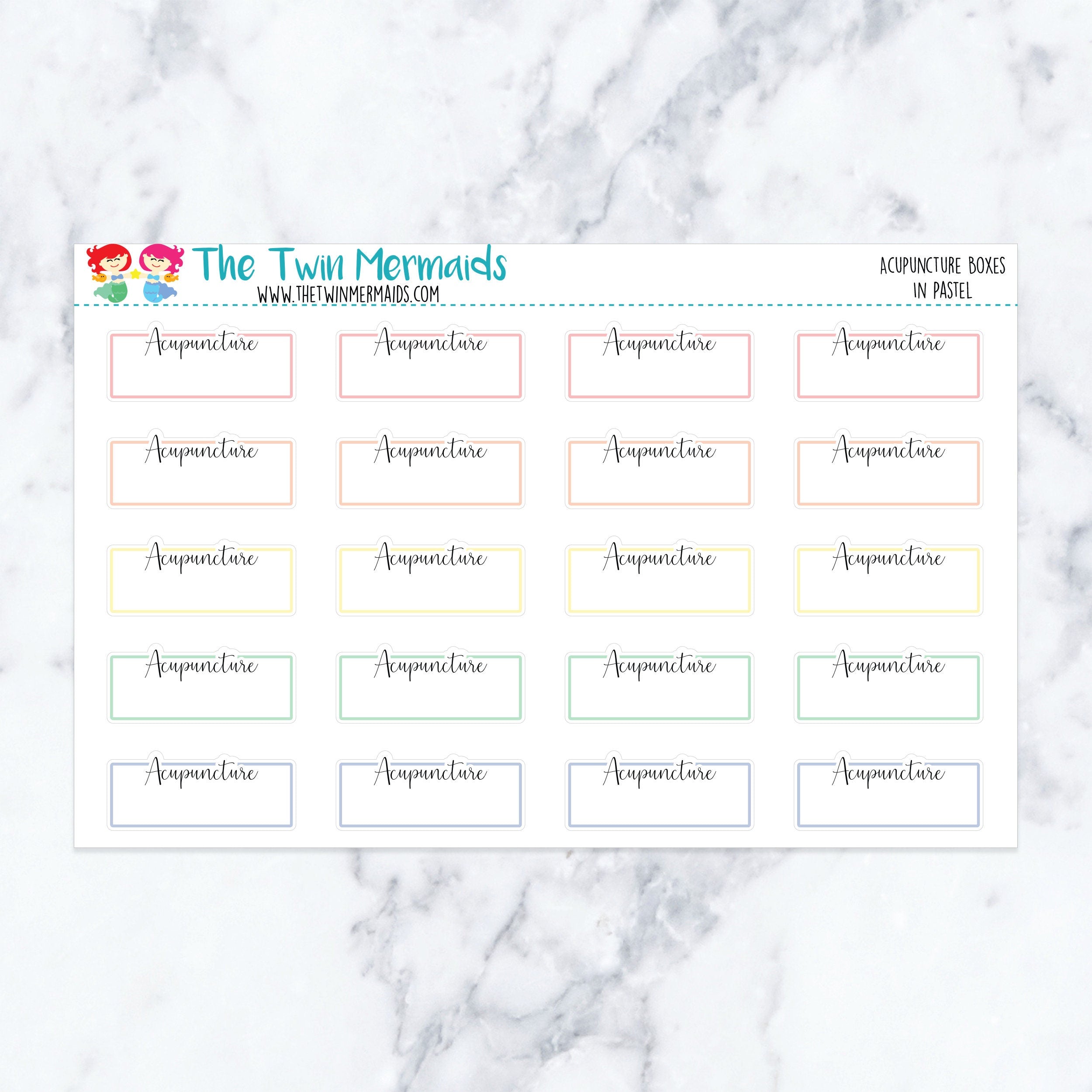 Acupuncture Boxes in Pastel Planner Stickers