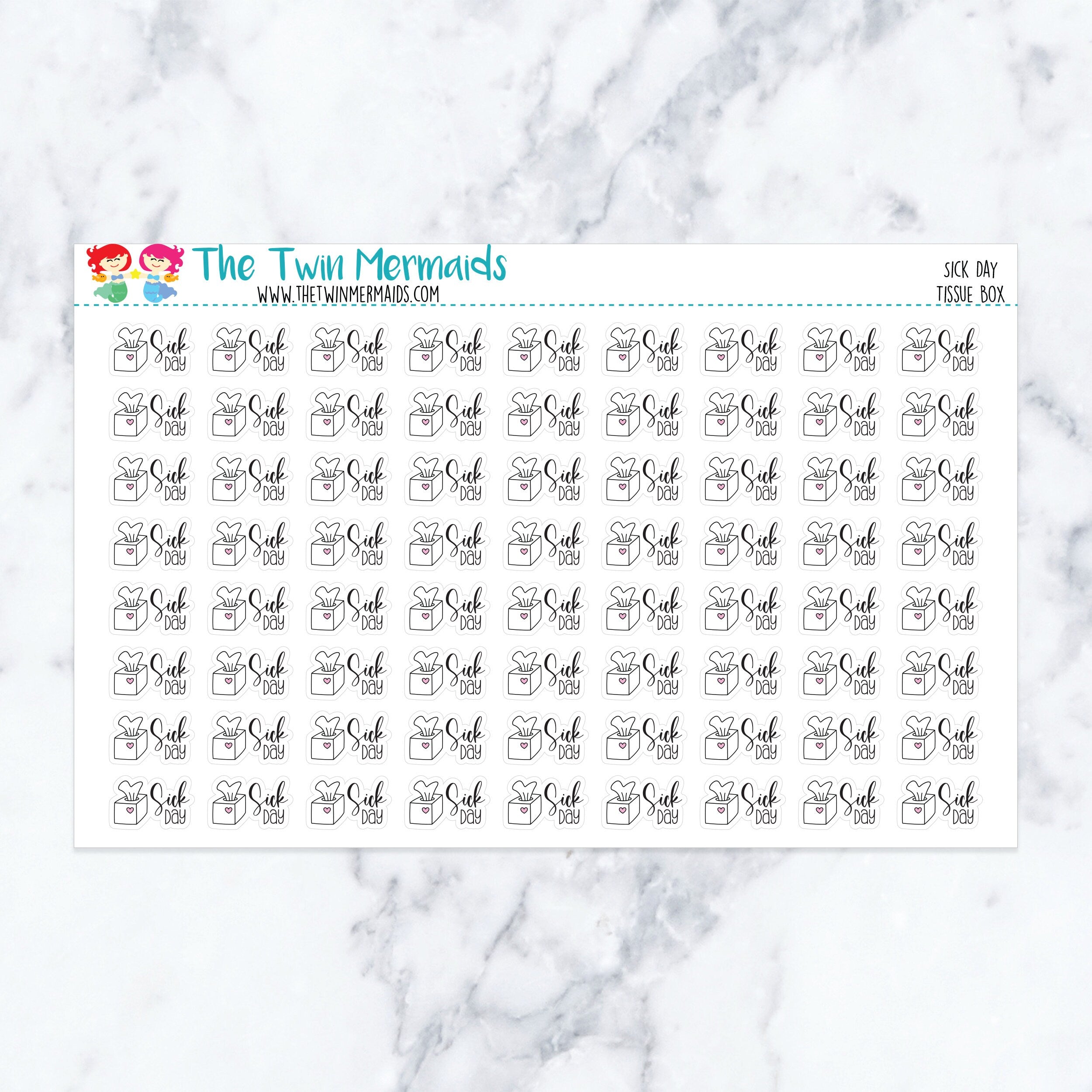 Sick Day Tissue Box Planner Stickers