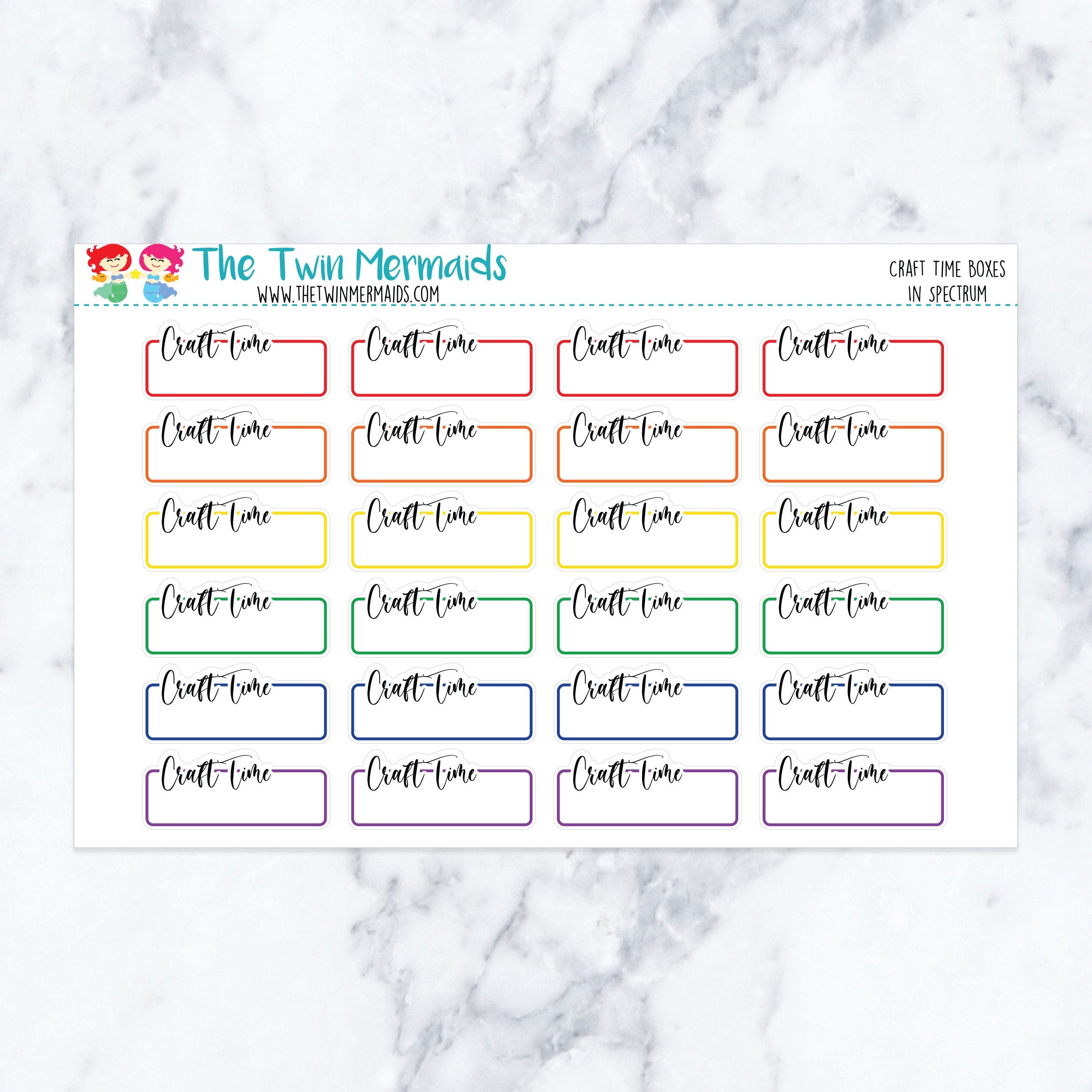 Craft Time Boxes in Spectrum Planner Stickers