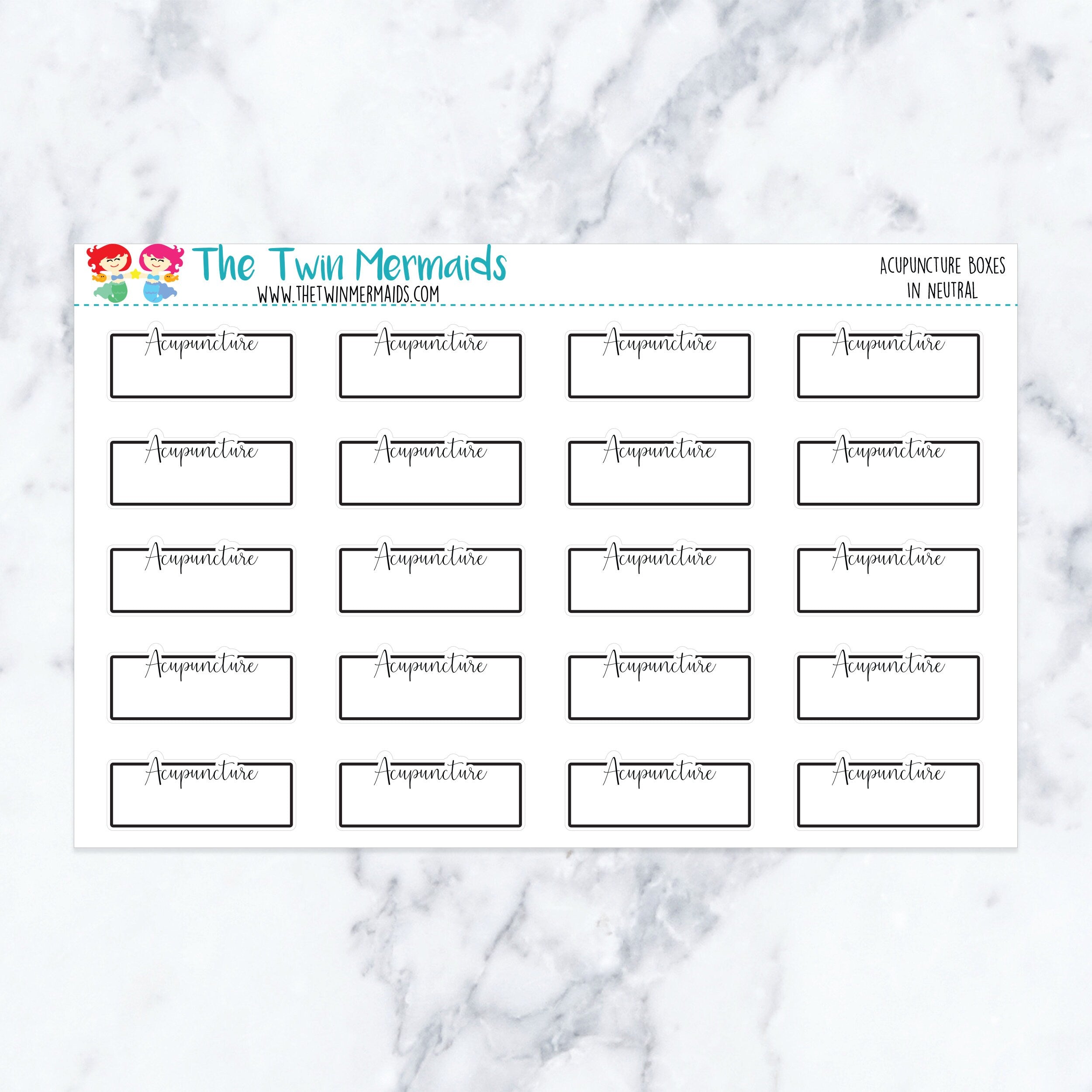 Acupuncture Boxes in Neutral Planner Stickers