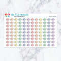 Yoga Mat in Pastel planner stickers, pastel color scheme. Kiss-cut sticker sheet for planners, bullet journals, and scrapbook