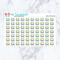 Summer Computer Desktop planner stickers. Kiss-cut sticker sheet for planners, bullet journals, and scrapbooking.