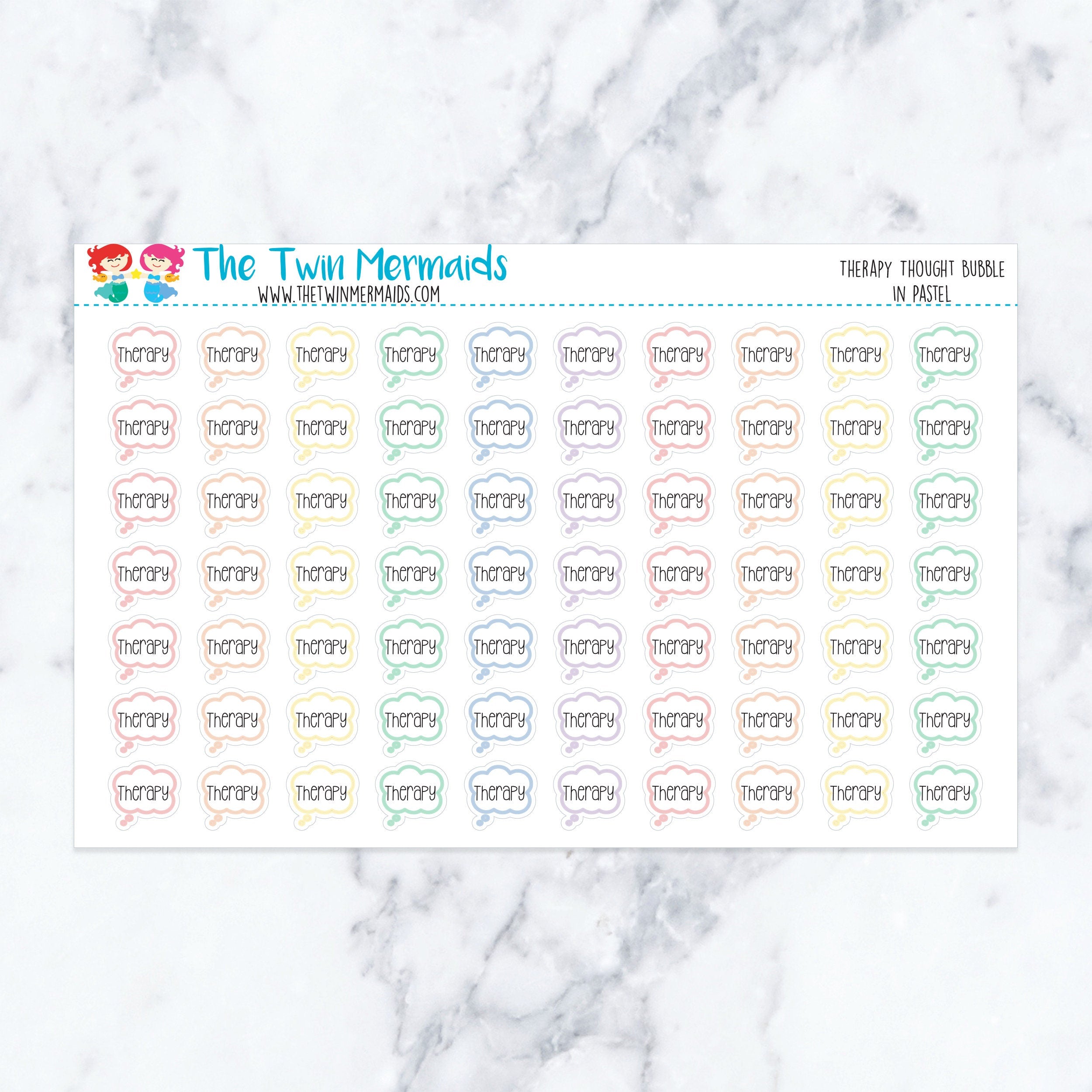 Therapy Thought Bubble in Pastel Planner Stickers