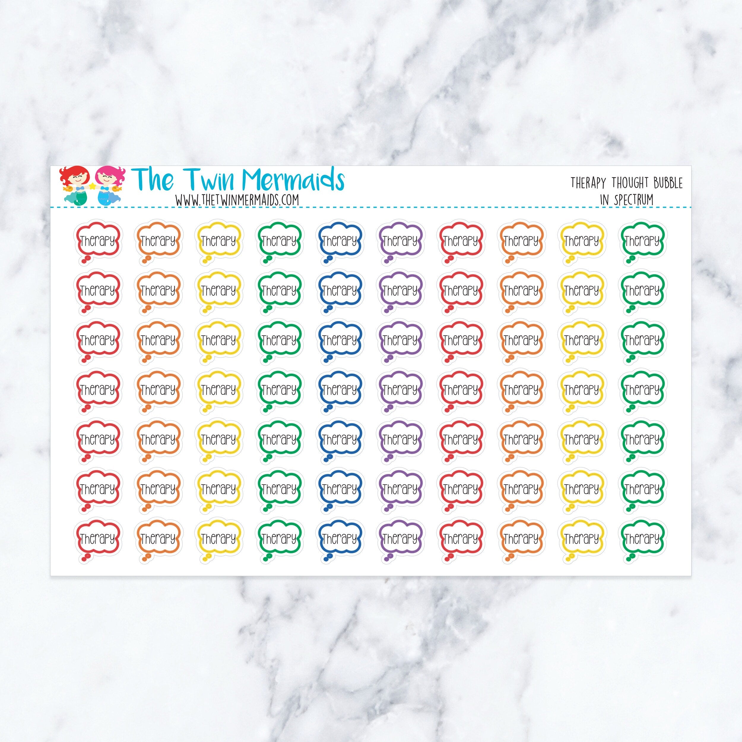 Therapy Thought Bubble in Spectrum Planner Stickers