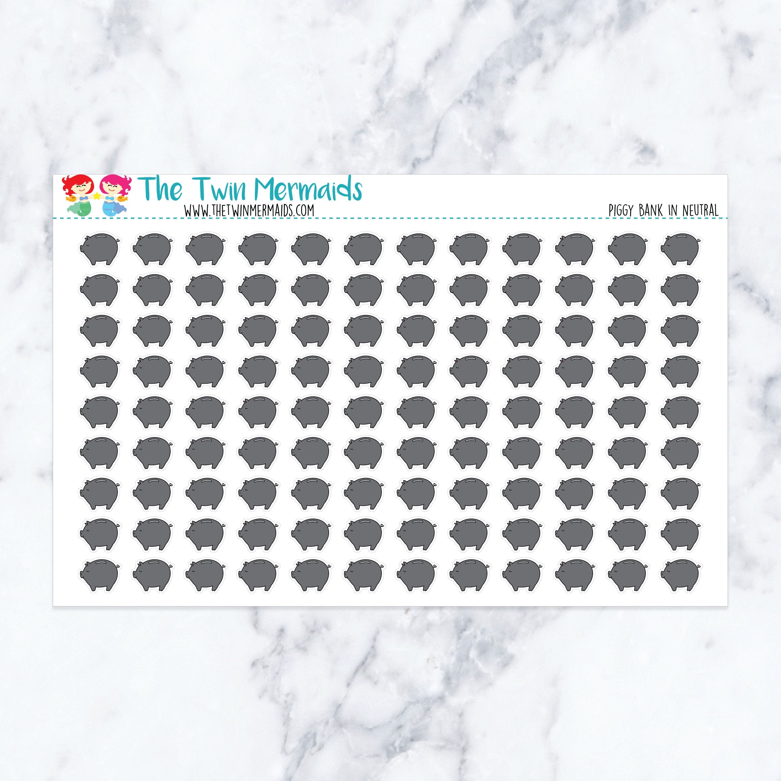 Piggy Bank in Neutral Planner Stickers