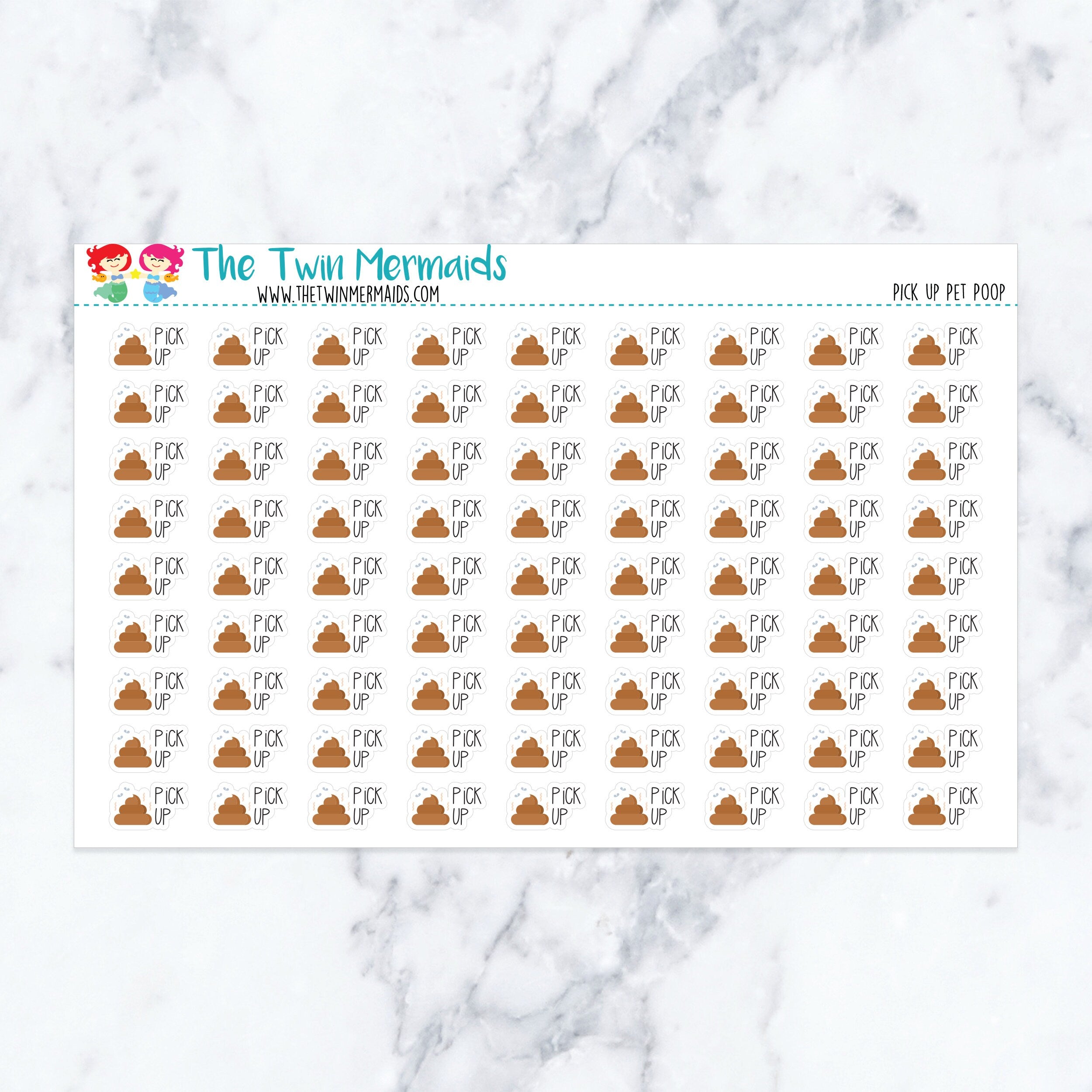 Pick Up Pet Poop Planner Stickers