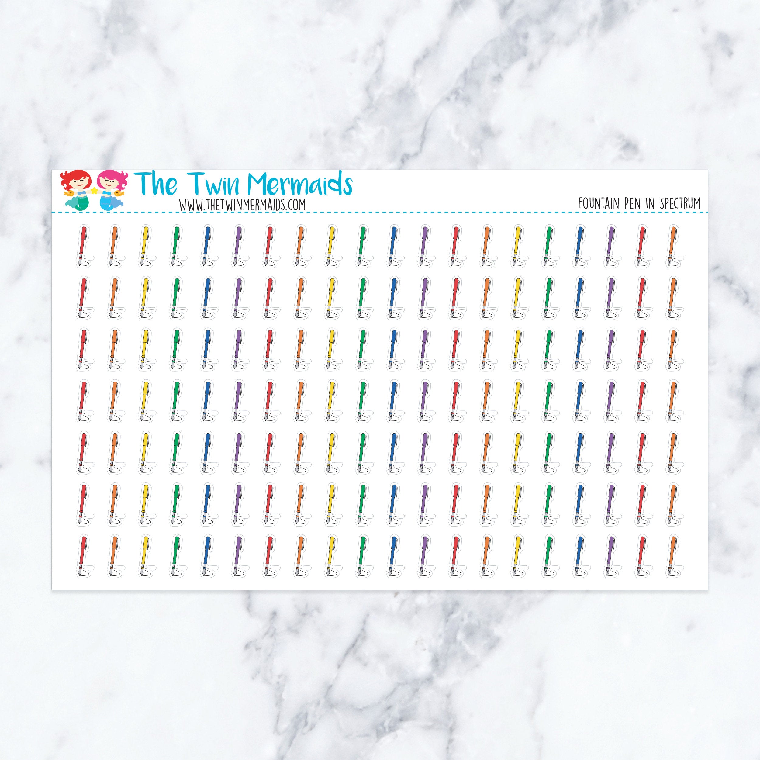 Fountain Pen in Spectrum Planner Stickers