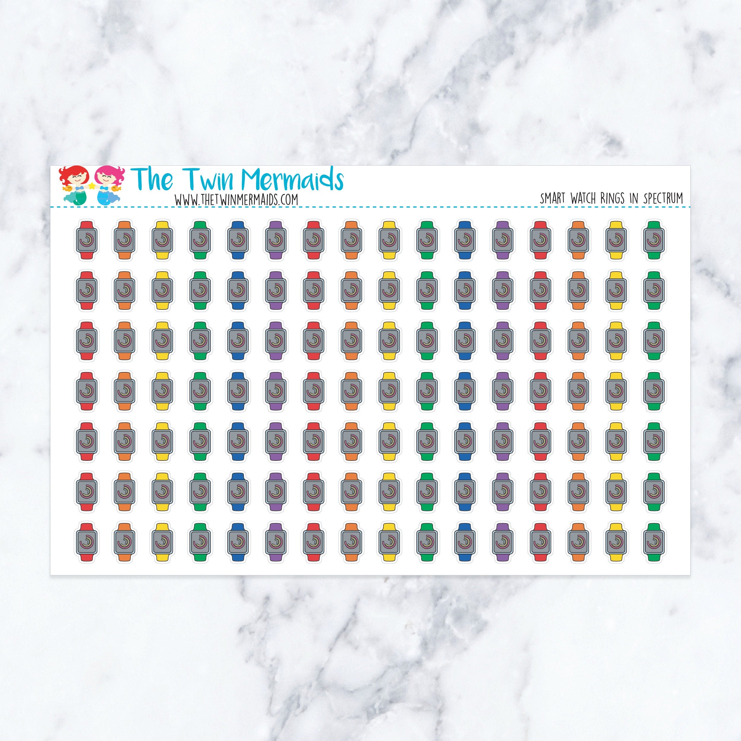 Smart Watch Rings in Spectrum Planner Stickers