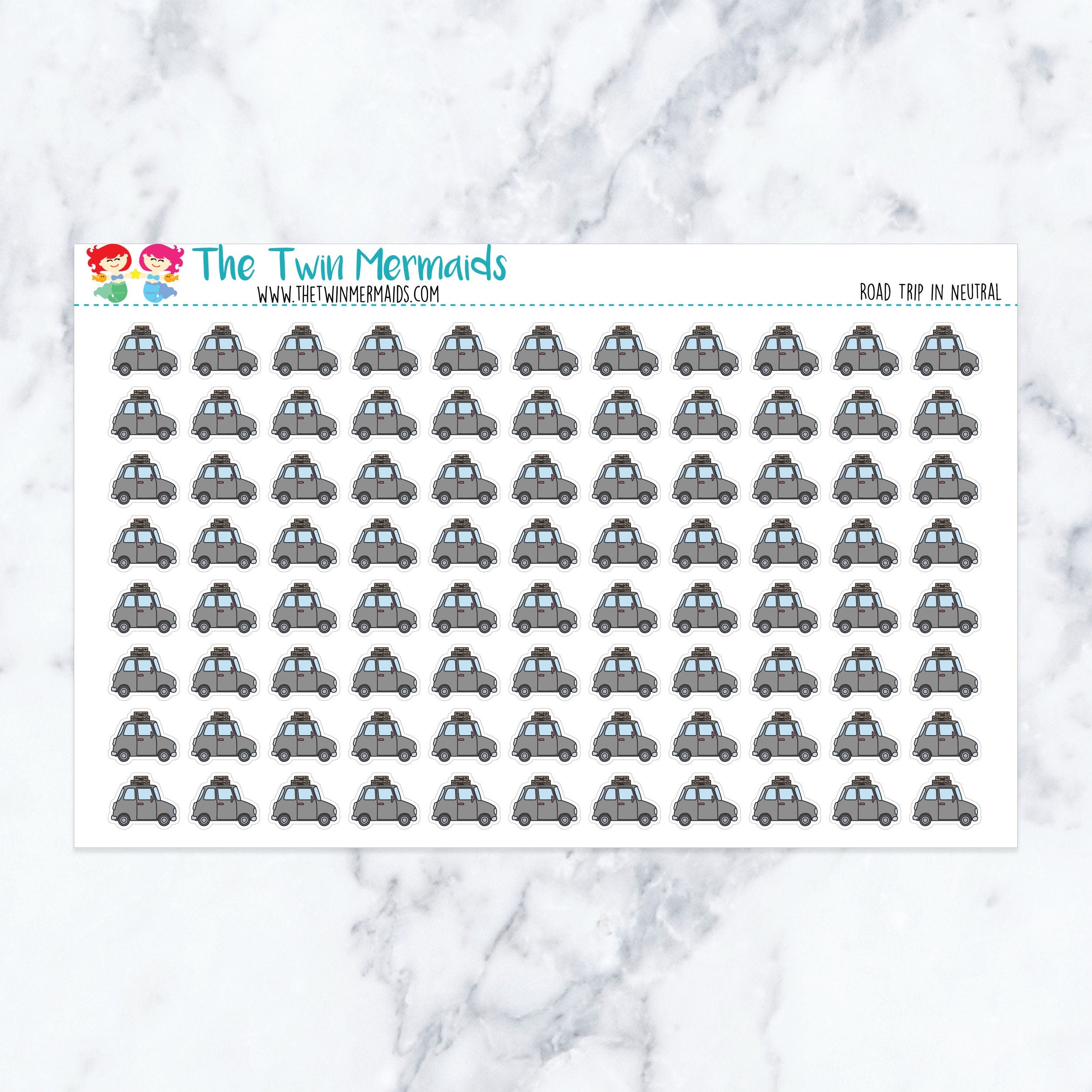Road Trip in Neutral Planner Stickers