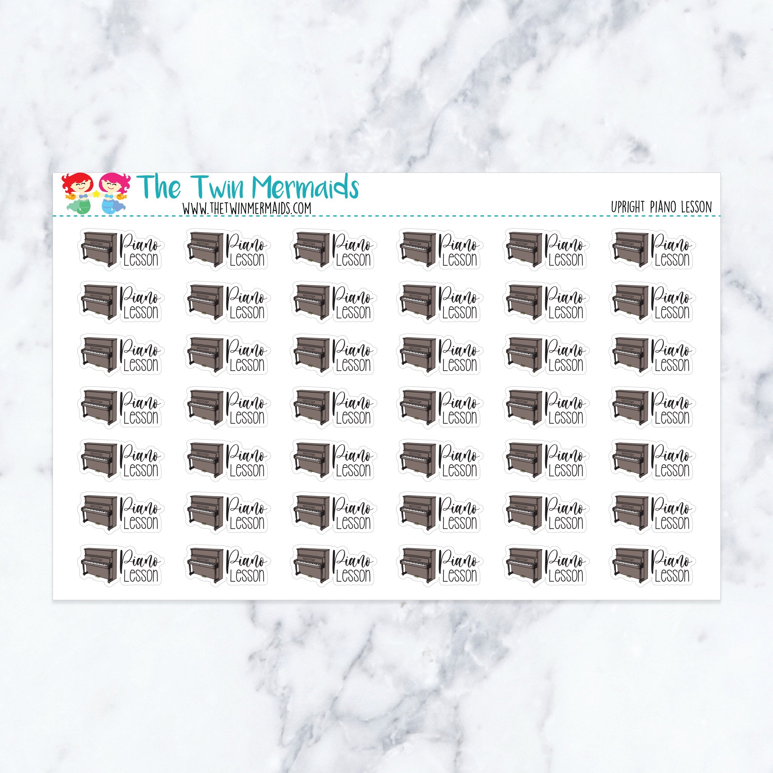 Upright Piano Lesson Planner Stickers
