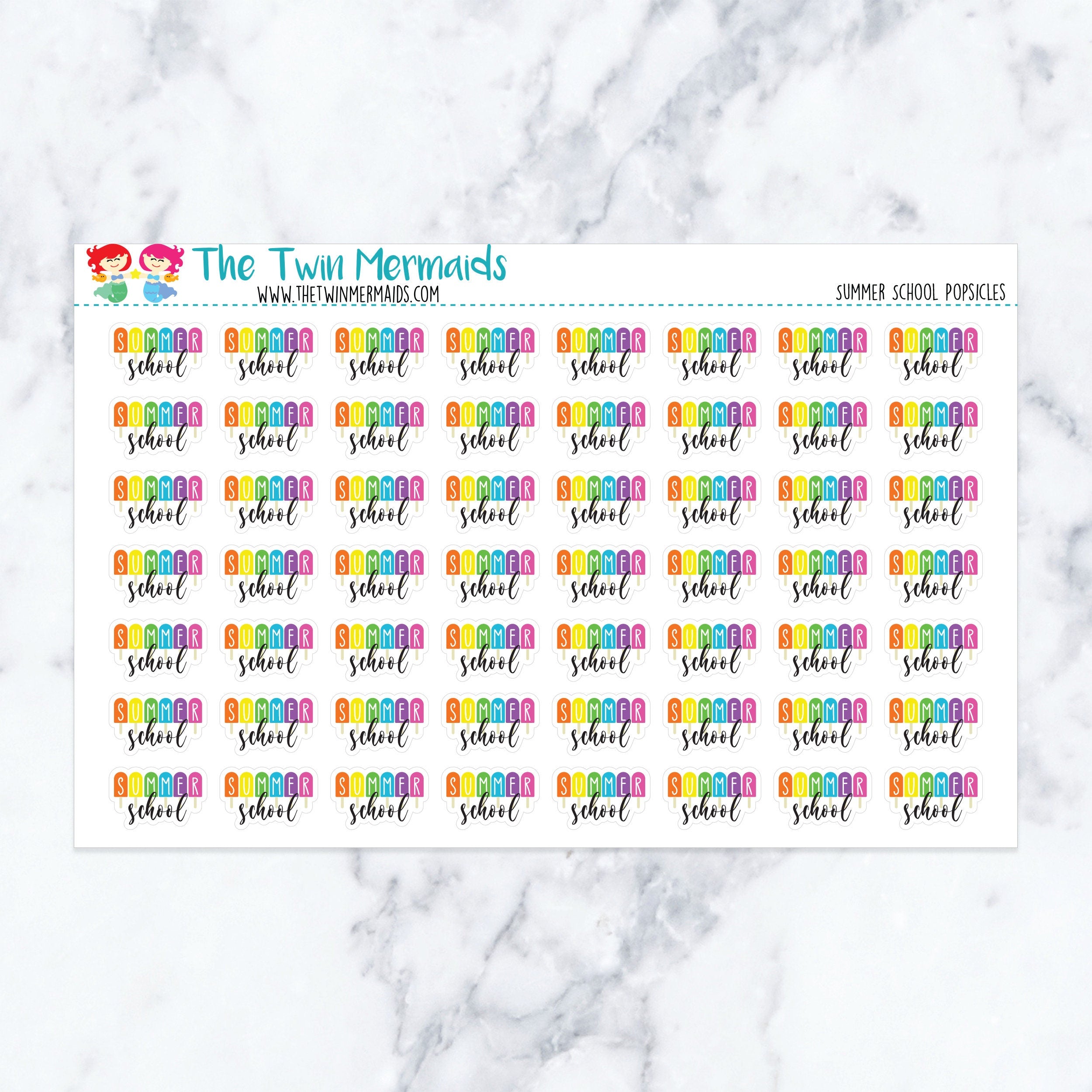 Summer School Popsicles Planner Stickers