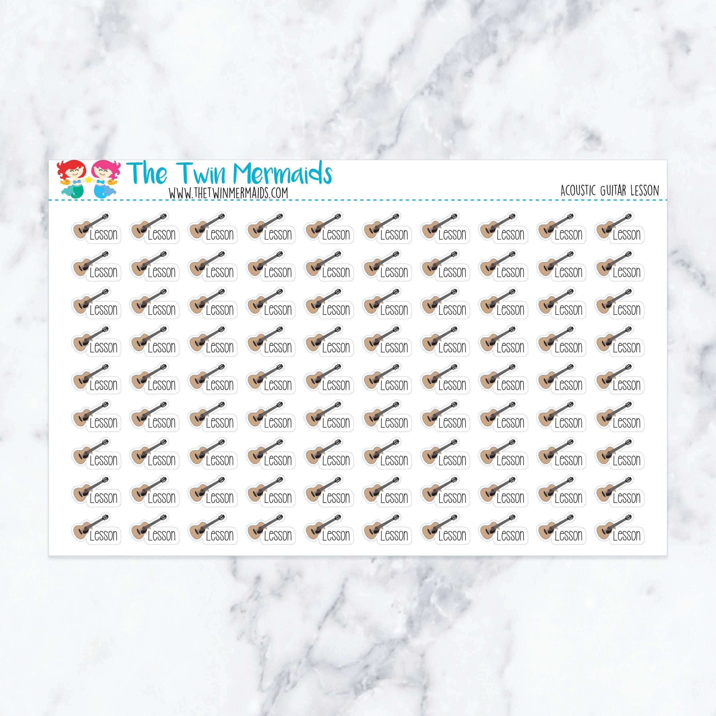 Acoustic Guitar Lesson Planner Stickers
