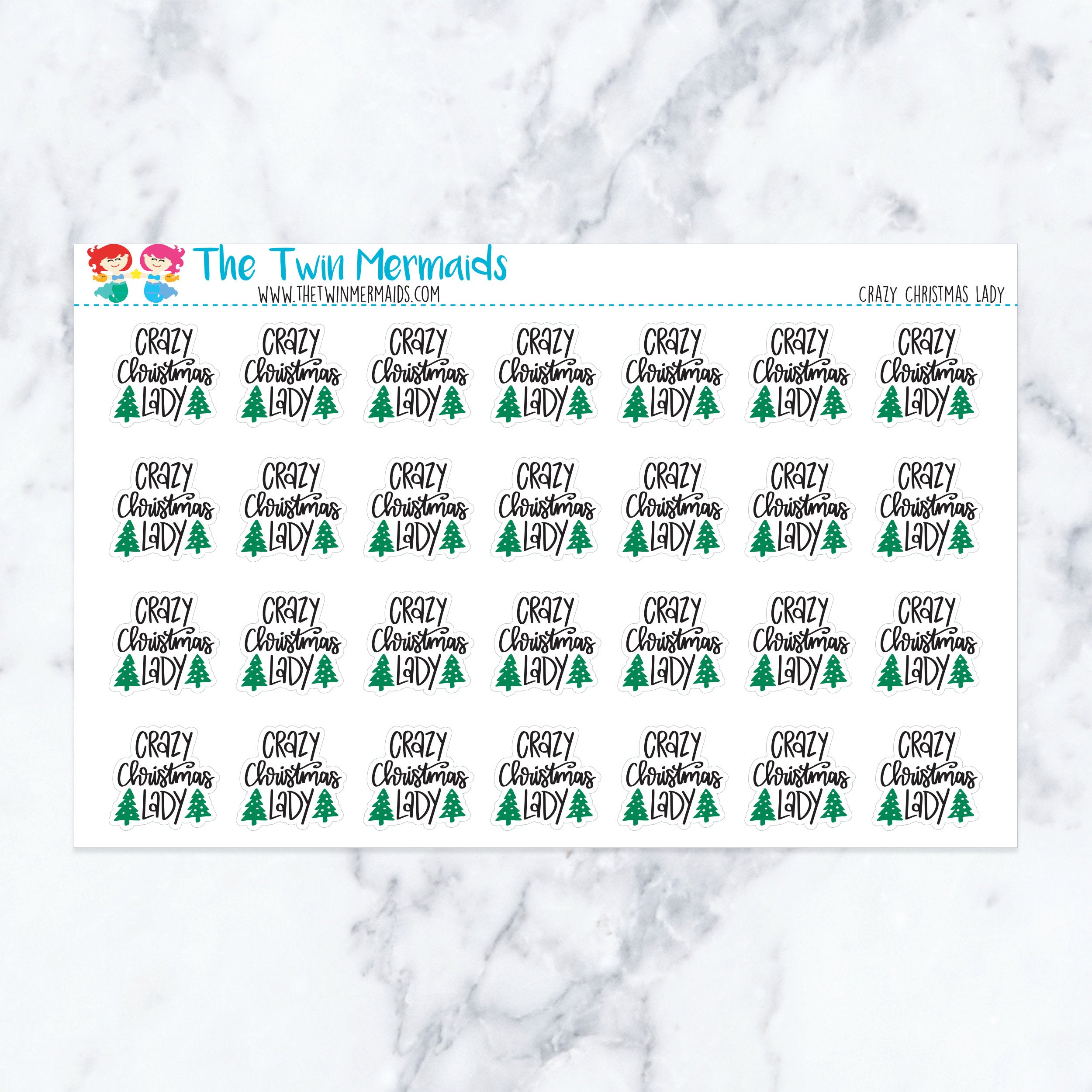 Crazy Christmas Lady Planner Stickers