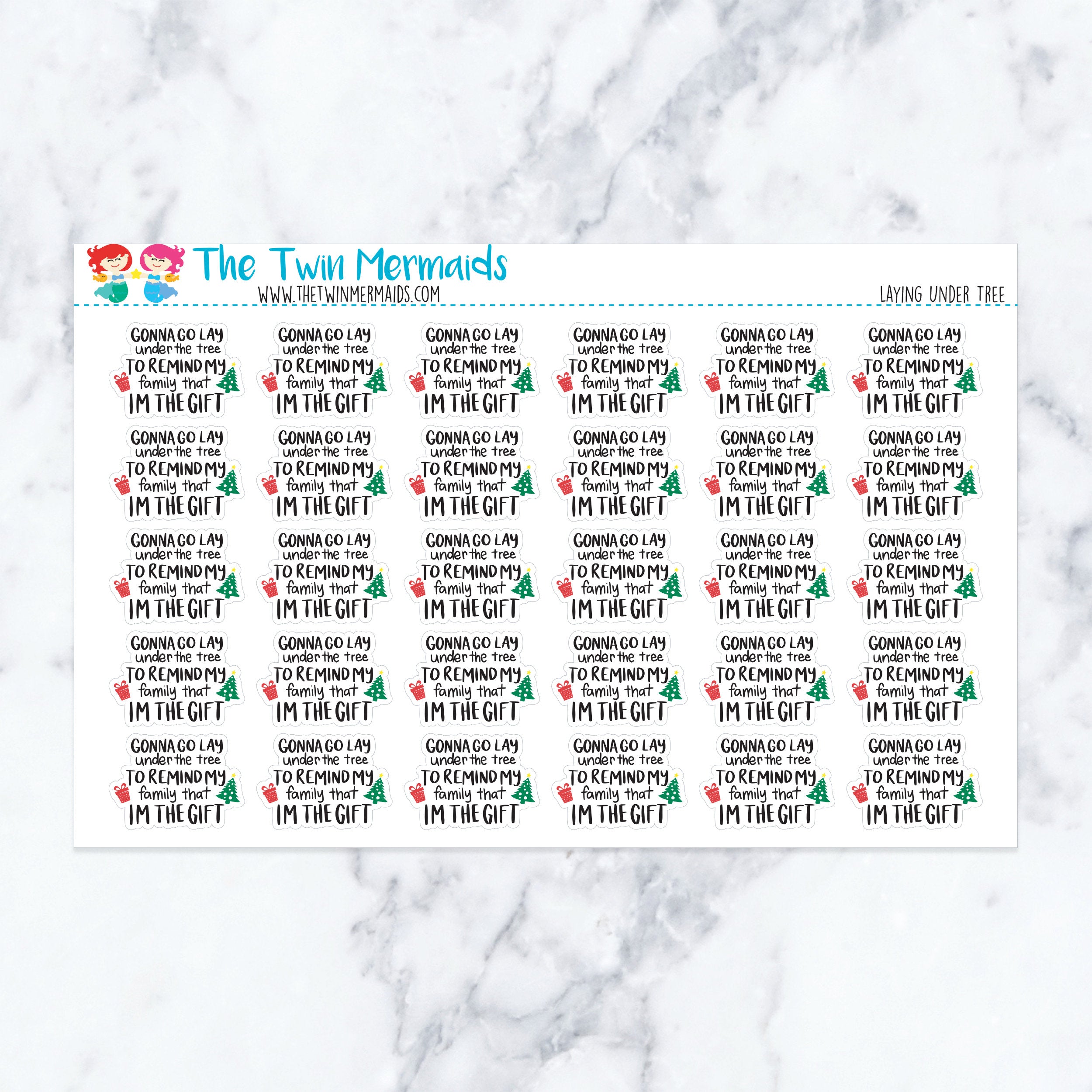 Laying Under Tree Planner Stickers