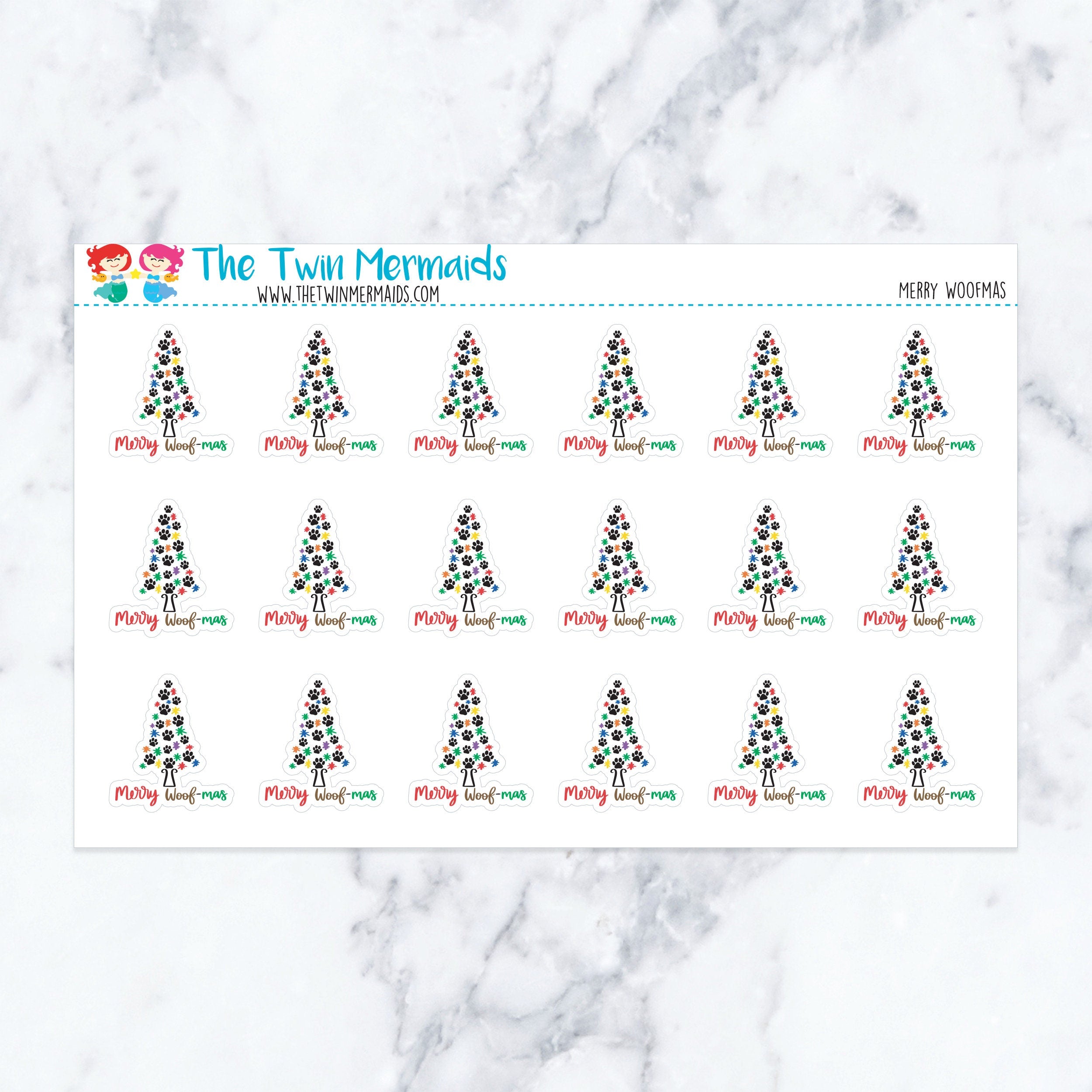 Merry Woofmas Planner Stickers