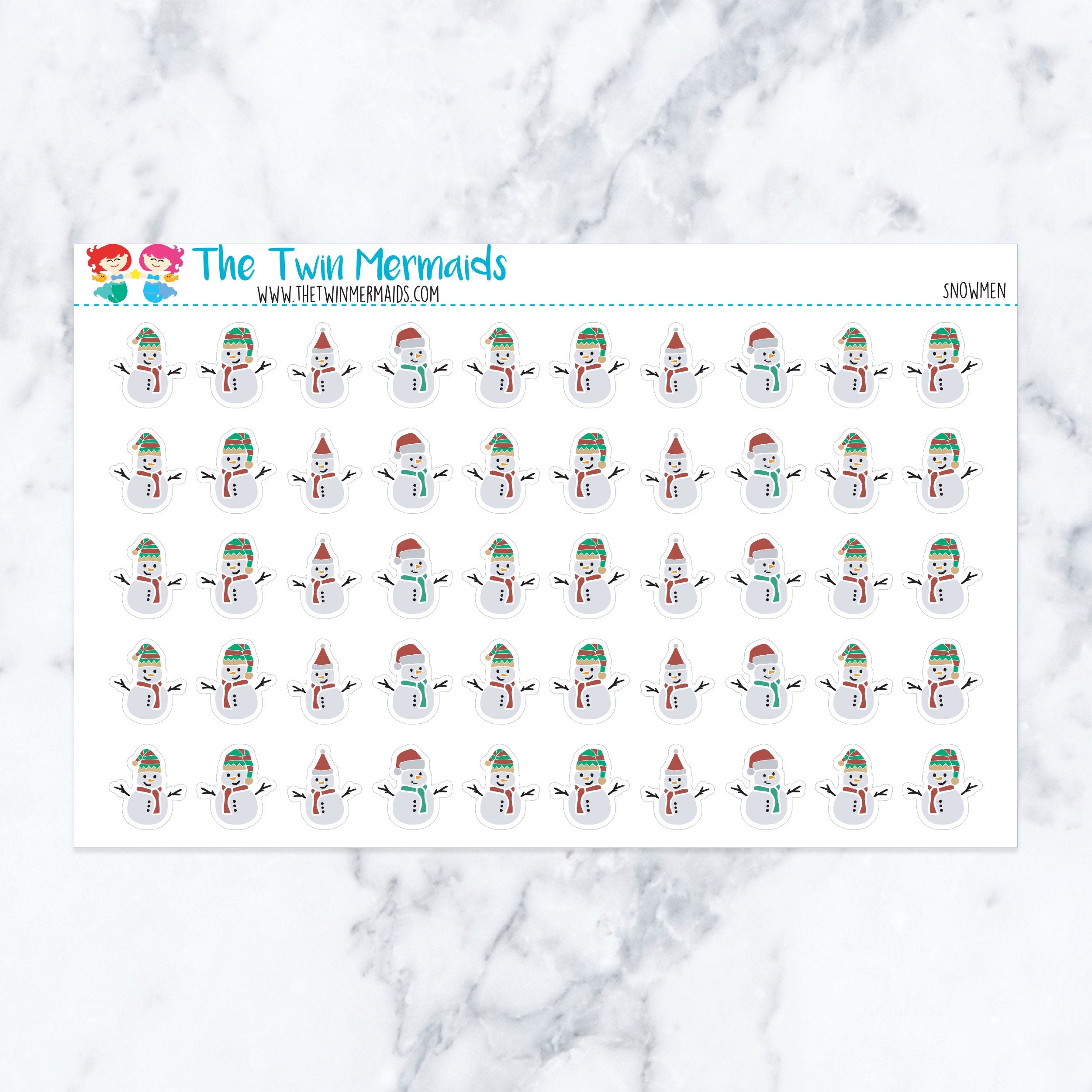 Snowmen Planner Stickers