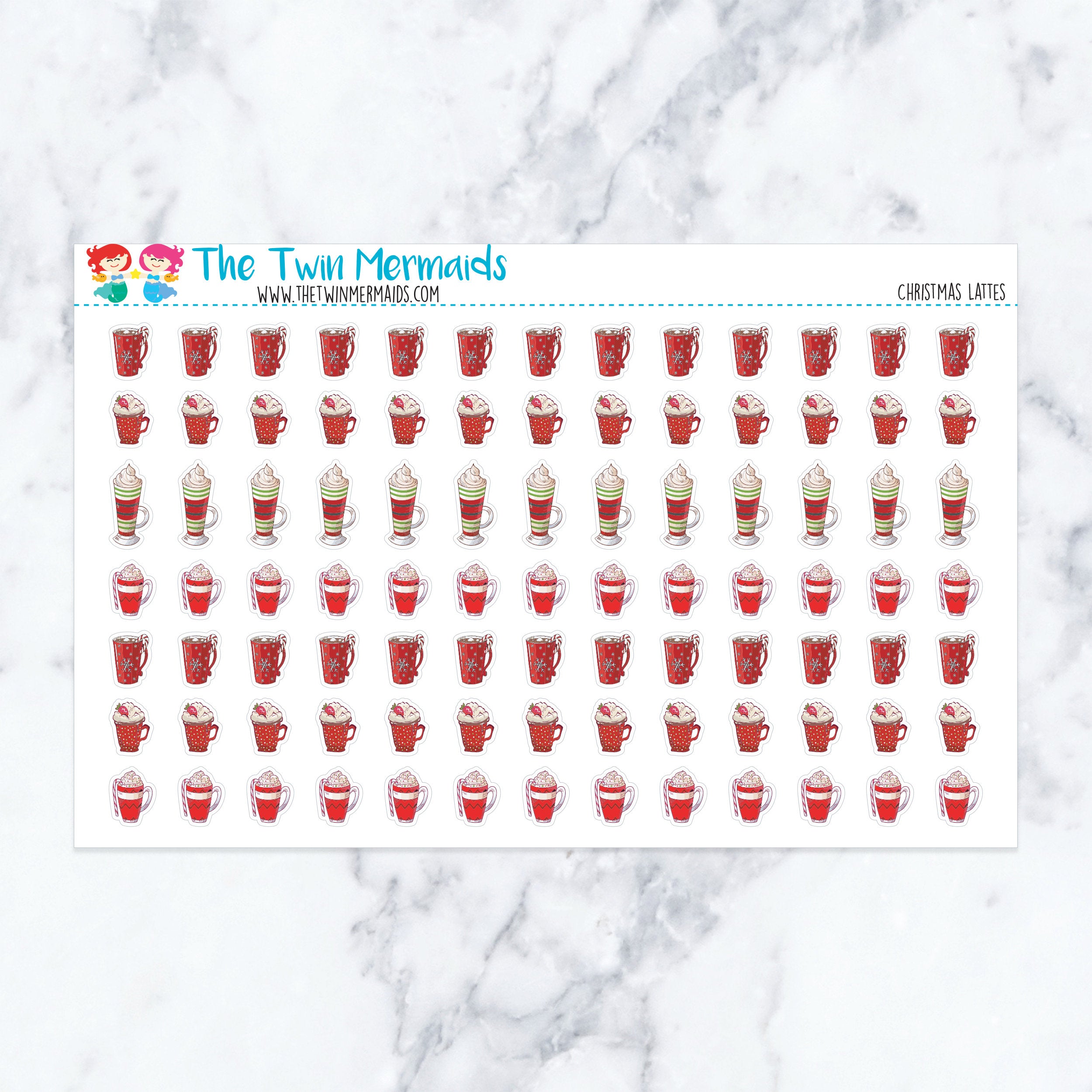 Christmas Lattes Planner Stickers