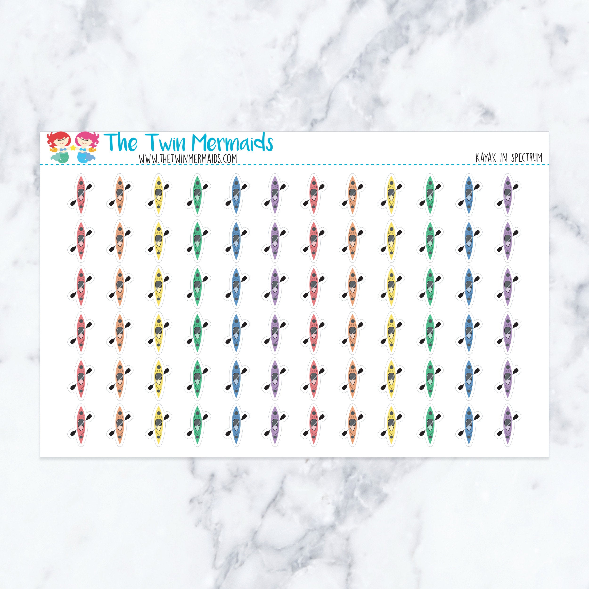 Kayak in Spectrum Planner Stickers