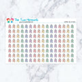 Shopping Bag in Pastel planner stickers, pastel color scheme. Kiss-cut sticker sheet for planners, bullet journals, and scrap