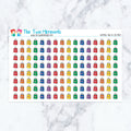 Shopping Bag in Spectrum planner stickers, spectrum color scheme. Kiss-cut sticker sheet for planners, bullet journals, and s