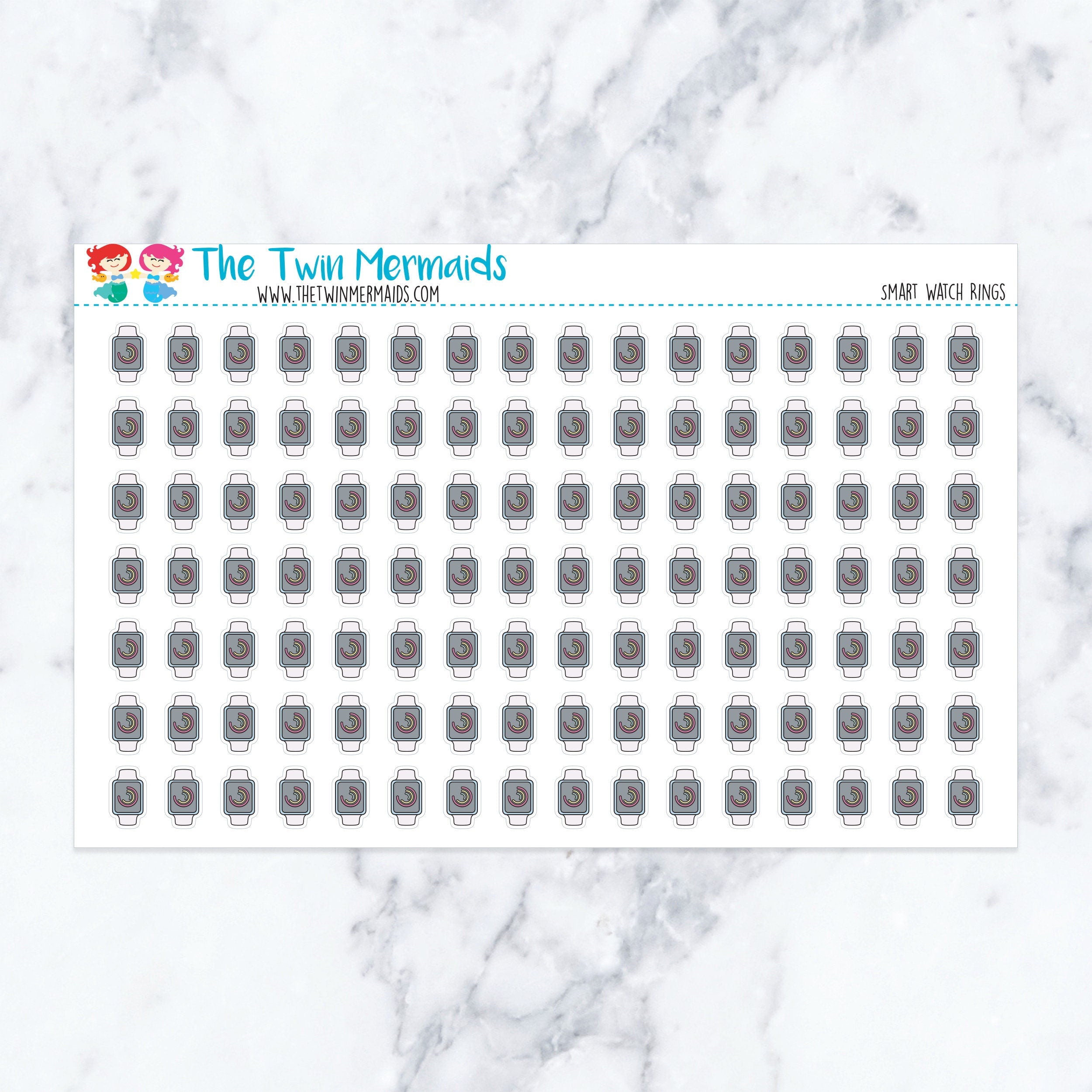 Smart Watch Rings Planner Stickers
